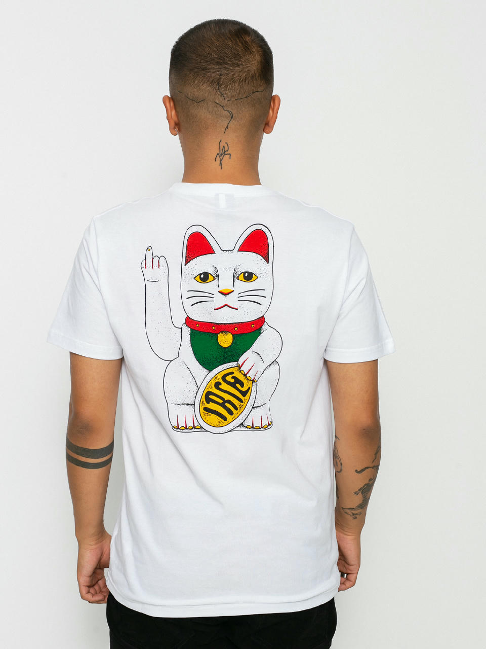 T-shirt Iriedaily Bye Bye Cat (white)