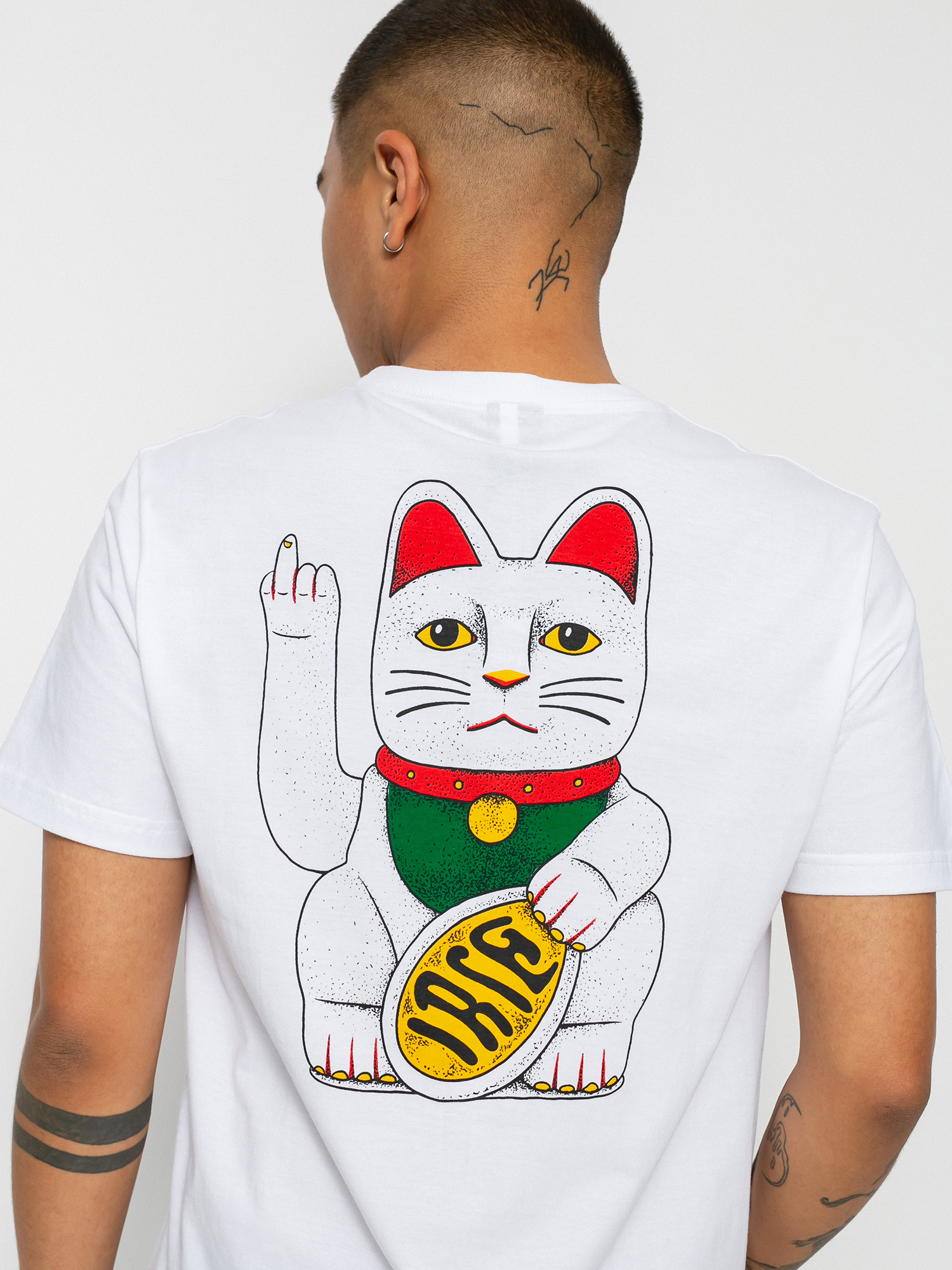 T-shirt Iriedaily Bye Bye Cat (white)