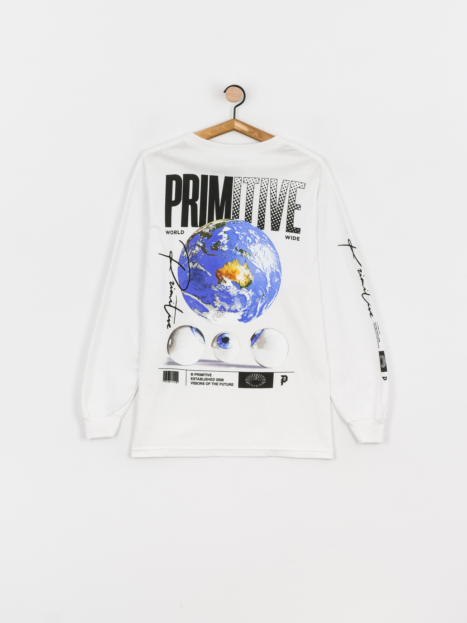 Longsleeve Primitive Worldwide Vision (white)