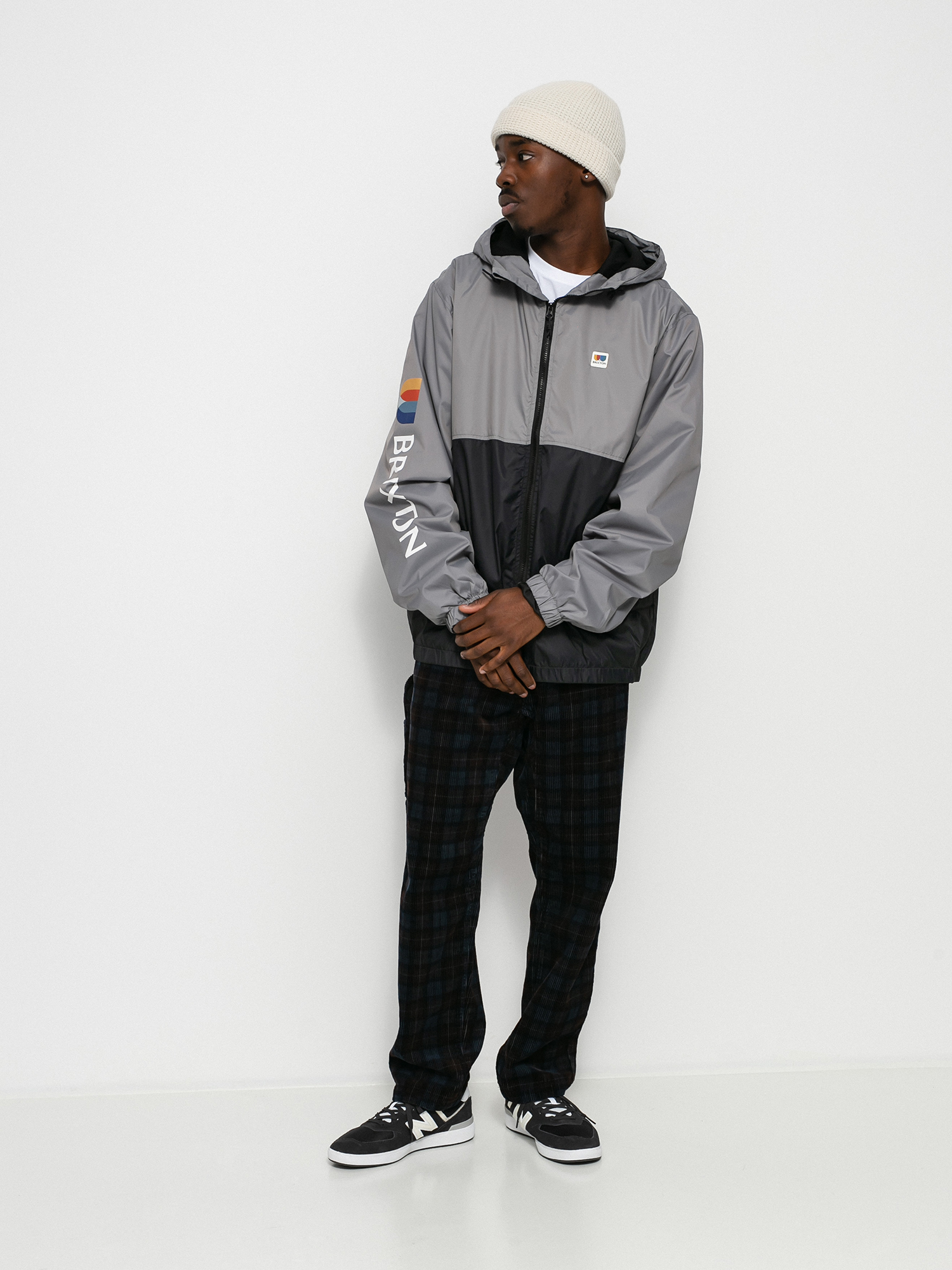 Kurtka Brixton Claxton Alton Lw Zip Hood (black/grey)