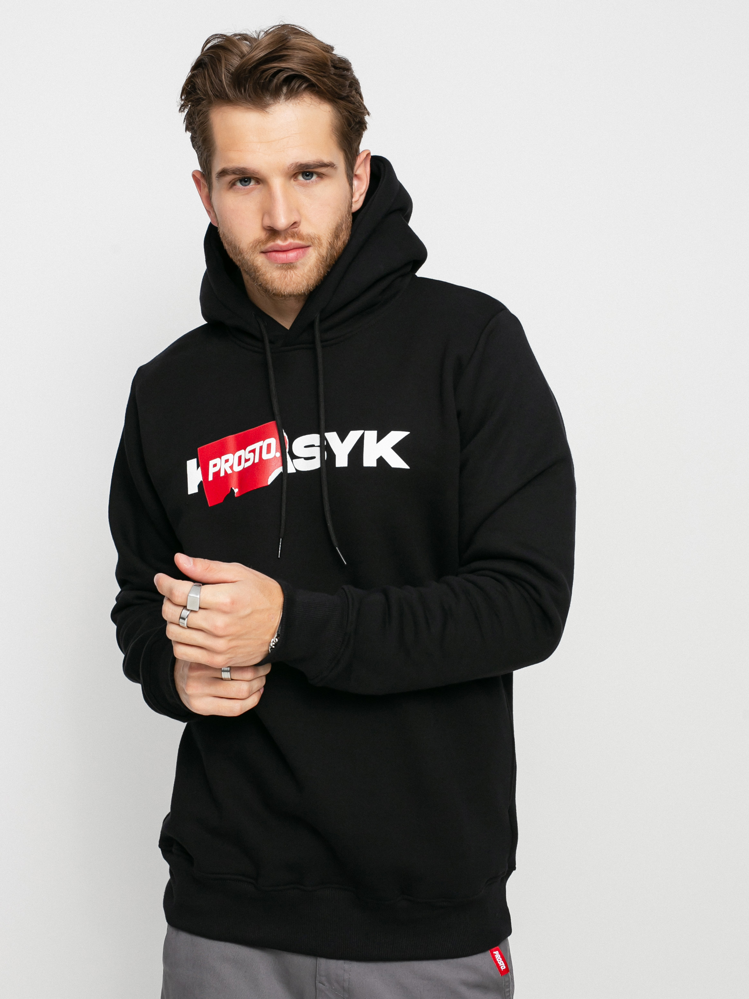 Bluza z kapturem Prosto Sticker HD (black)