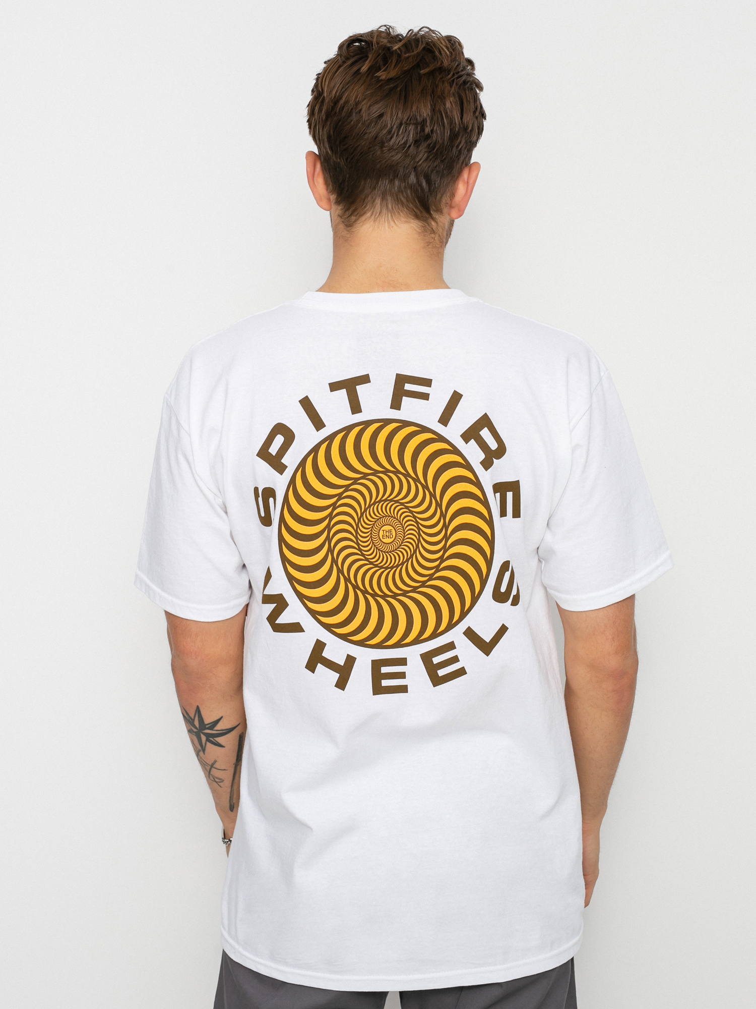 T-shirt Spitfire Classic 87 Swirl (white w/brown orange prints)