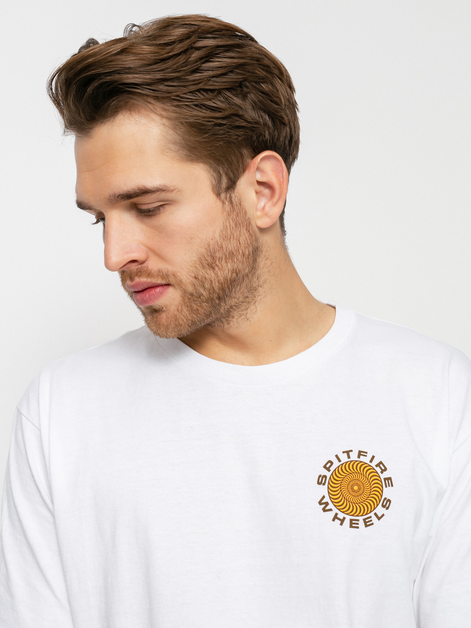 T-shirt Spitfire Classic 87 Swirl (white w/brown orange prints)