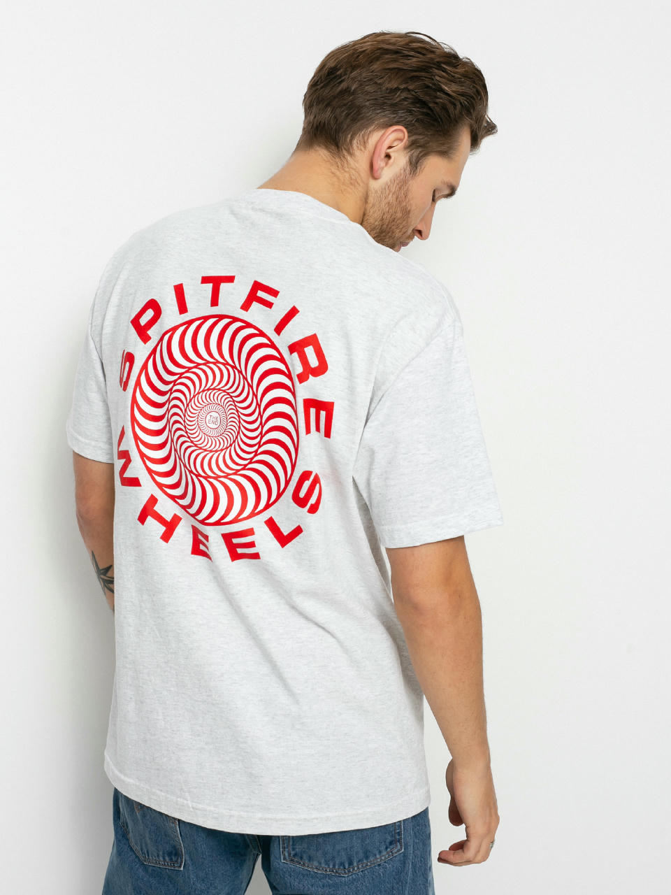 T-shirt Spitfire Classic 87 Swirl (ash w/red white prints)