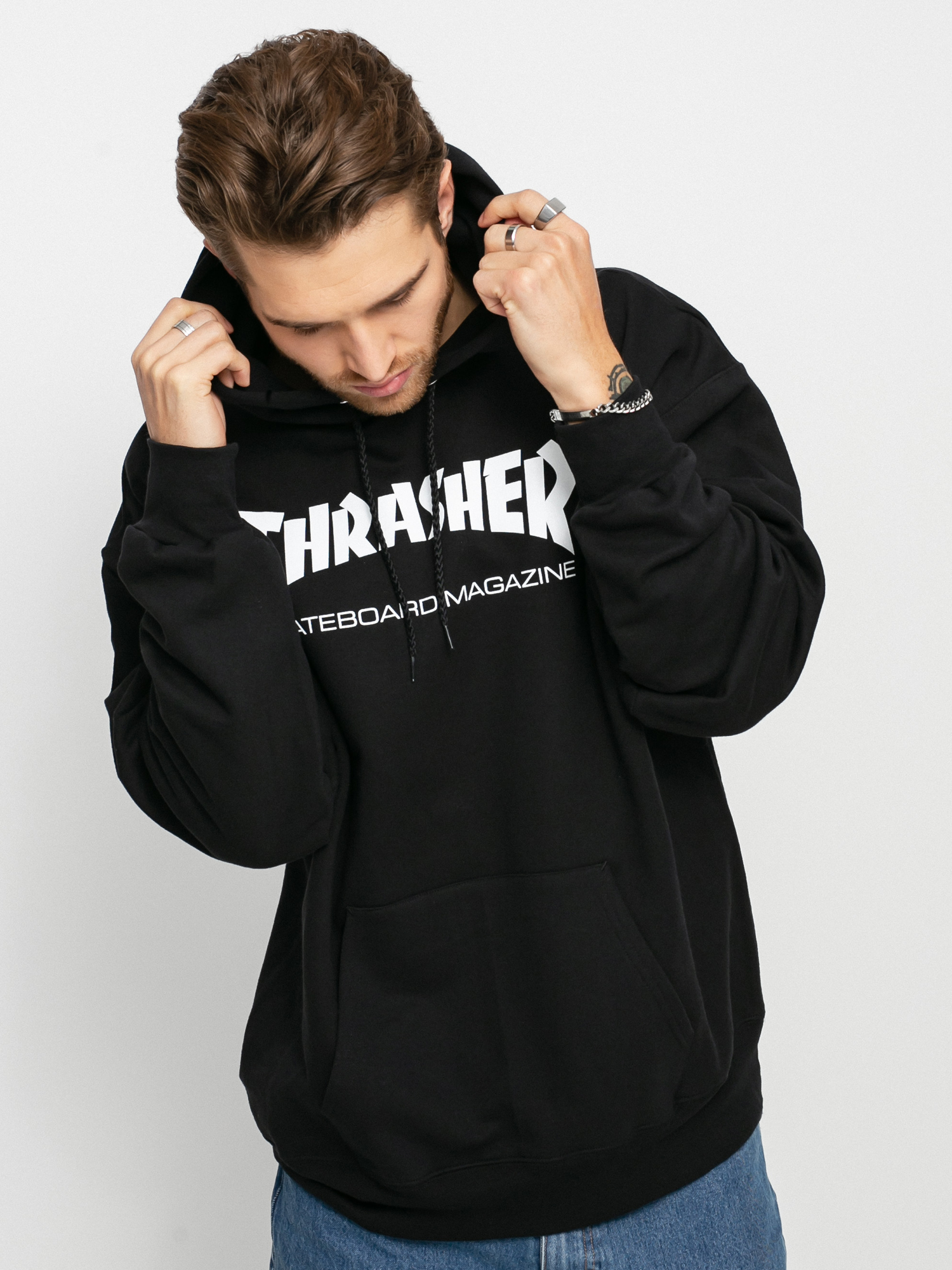 Bluza z kapturem Thrasher Skate Mag HD (black)