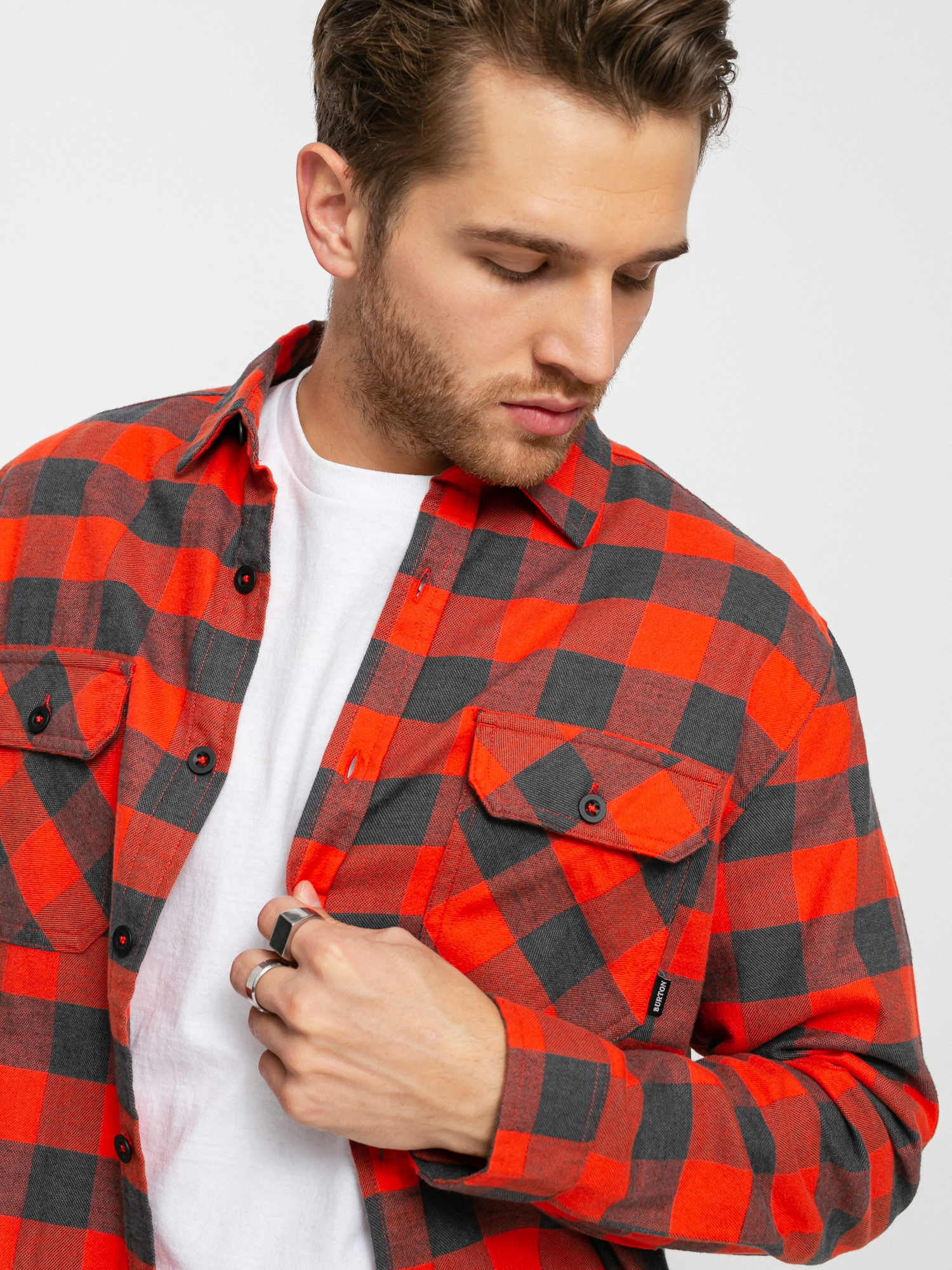 Koszula Burton Brighton Flannel (fiesta red heather buffalo plaid)