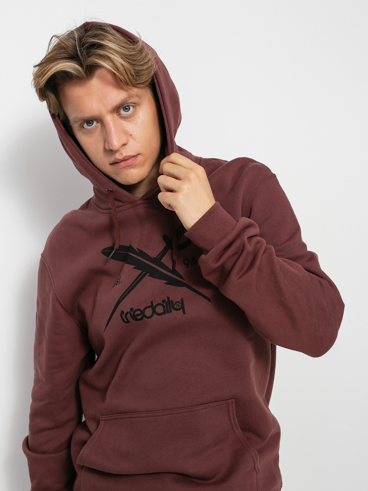 Bluza z kapturem Iriedaily Daily Flag 2 HD (dark rum)