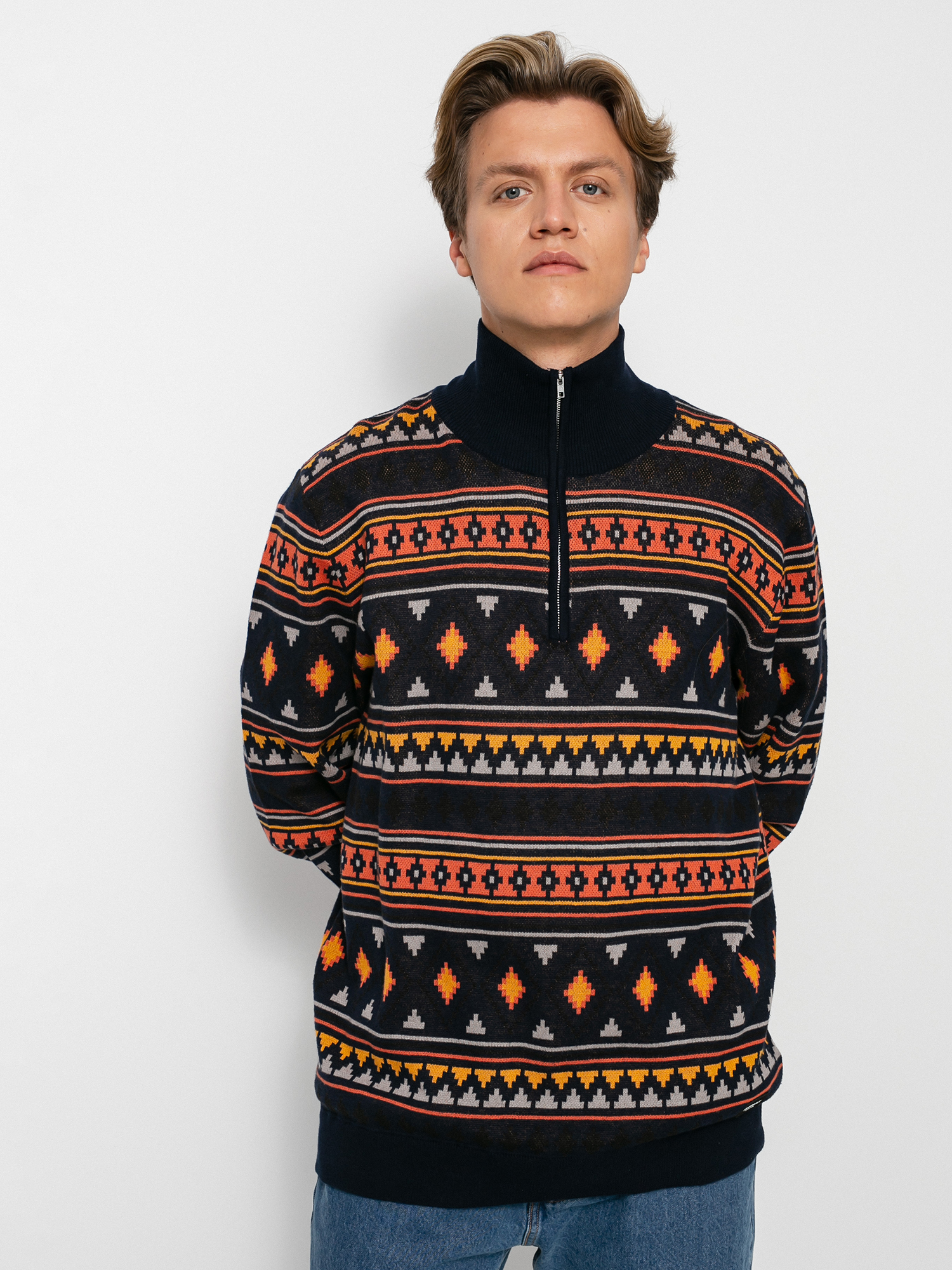 Sweter Iriedaily Soberia Troyer (navy/orange)