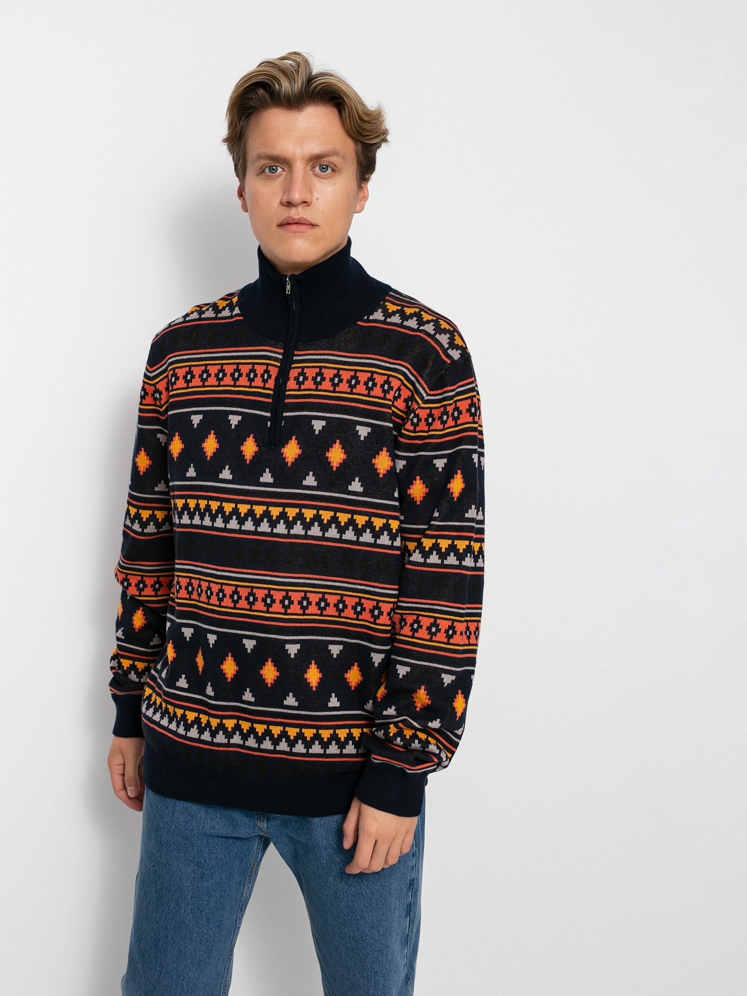 Sweter Iriedaily Soberia Troyer (navy/orange)
