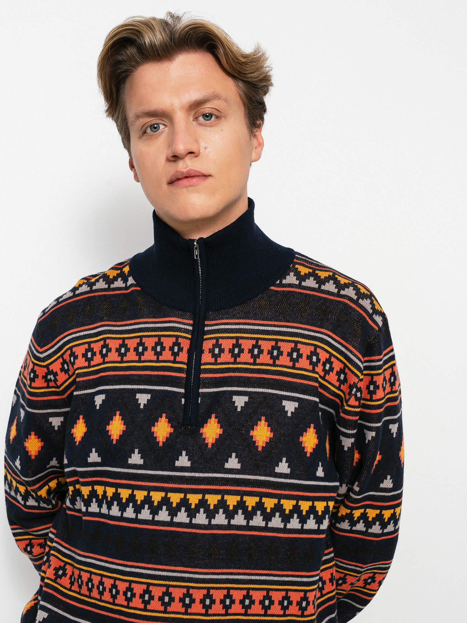 Sweter Iriedaily Soberia Troyer (navy/orange)