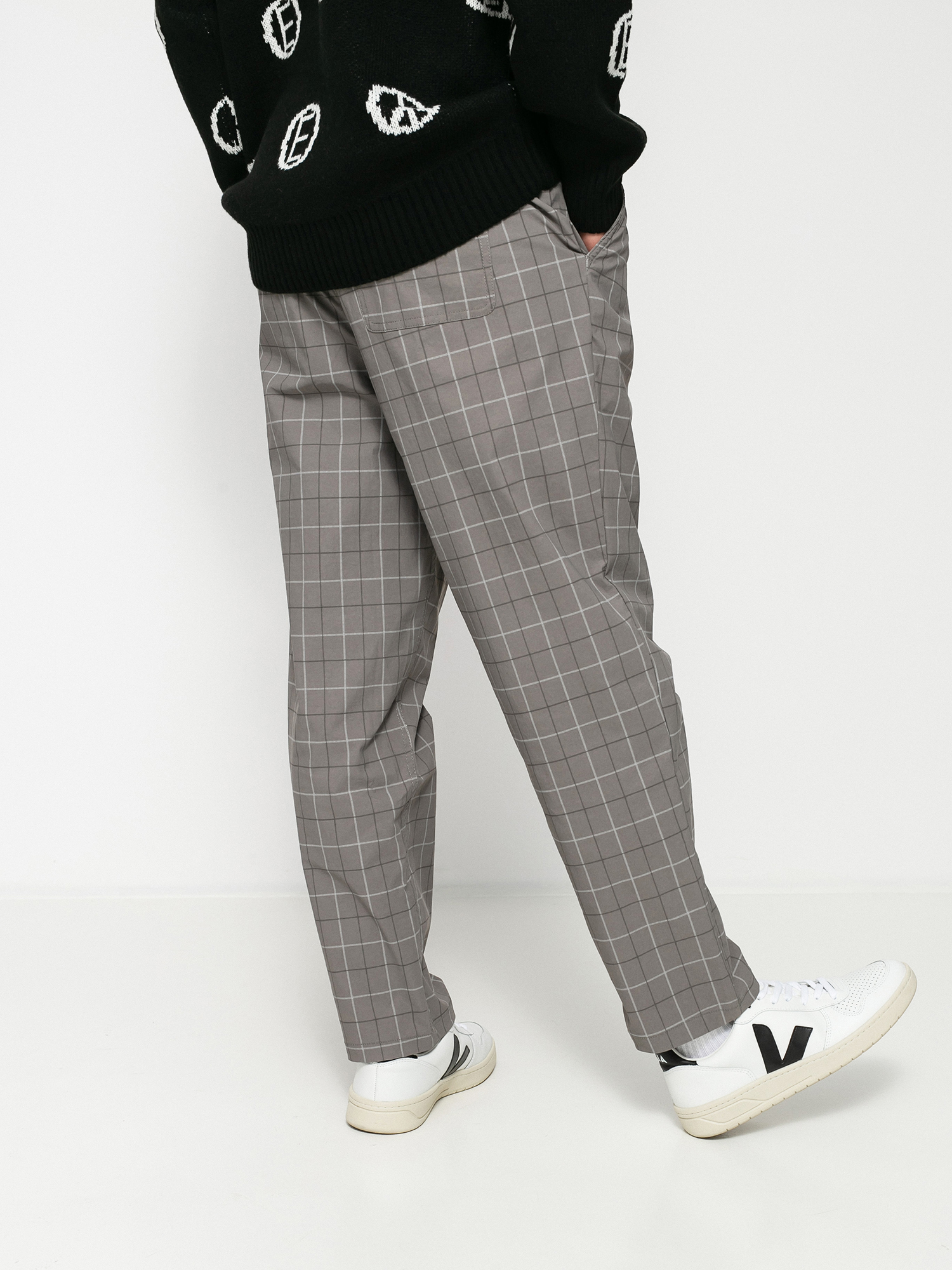 Spodnie Brixton Steady Cinch Taper (grey plaid)