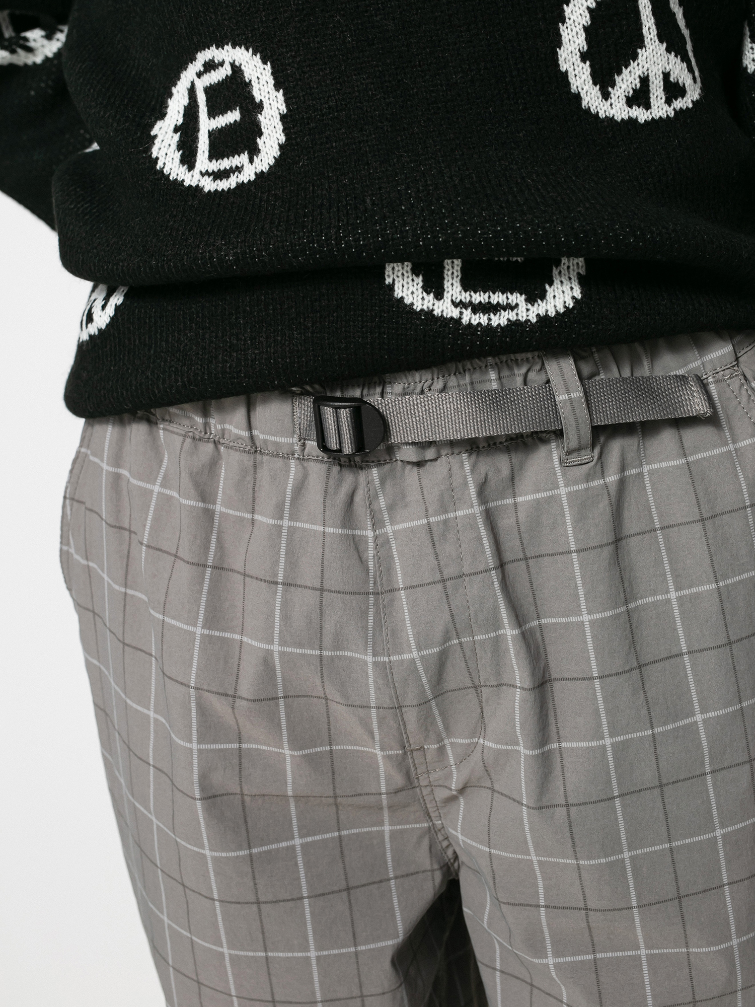 Spodnie Brixton Steady Cinch Taper (grey plaid)
