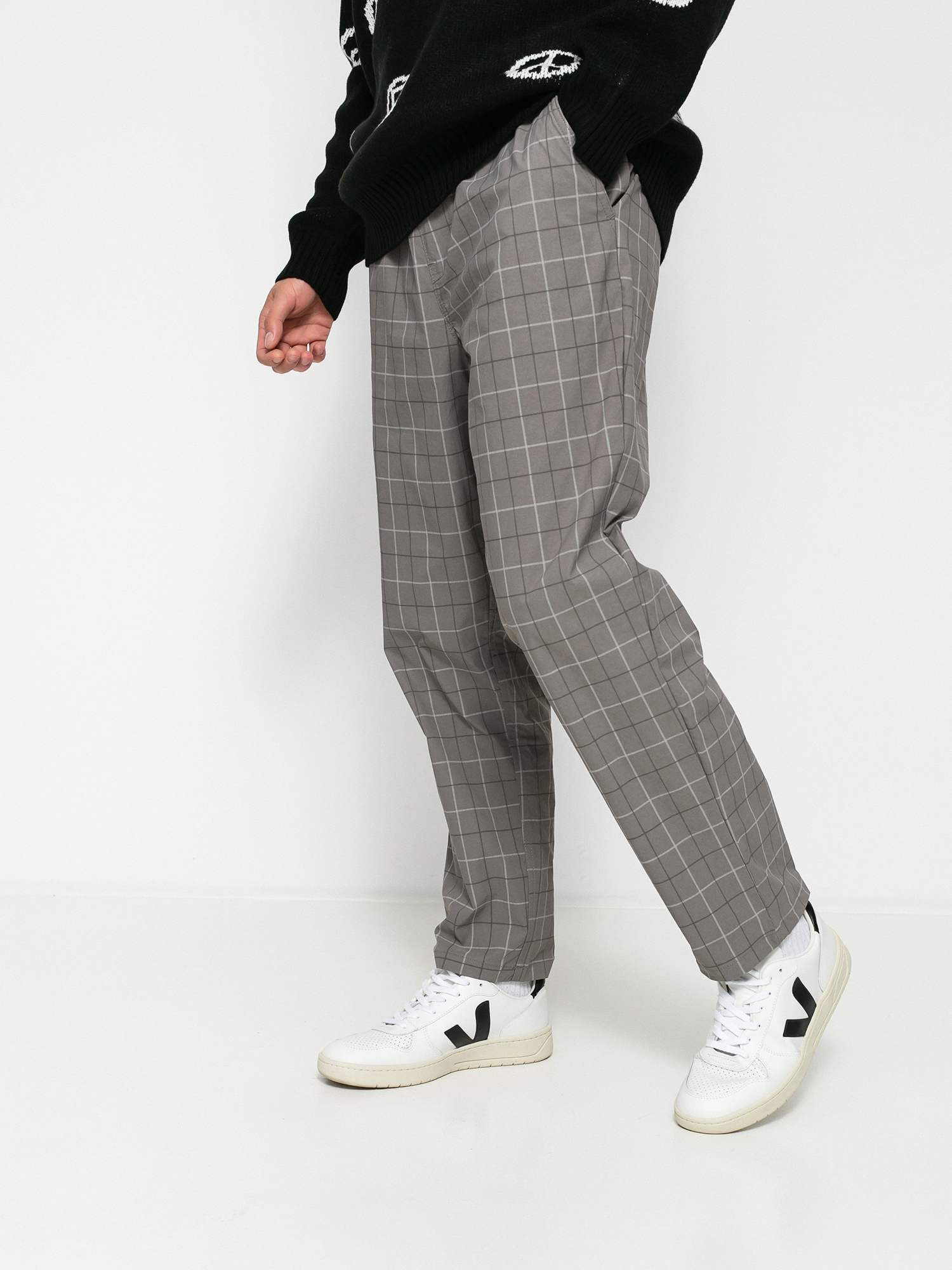 Spodnie Brixton Steady Cinch Taper (grey plaid)