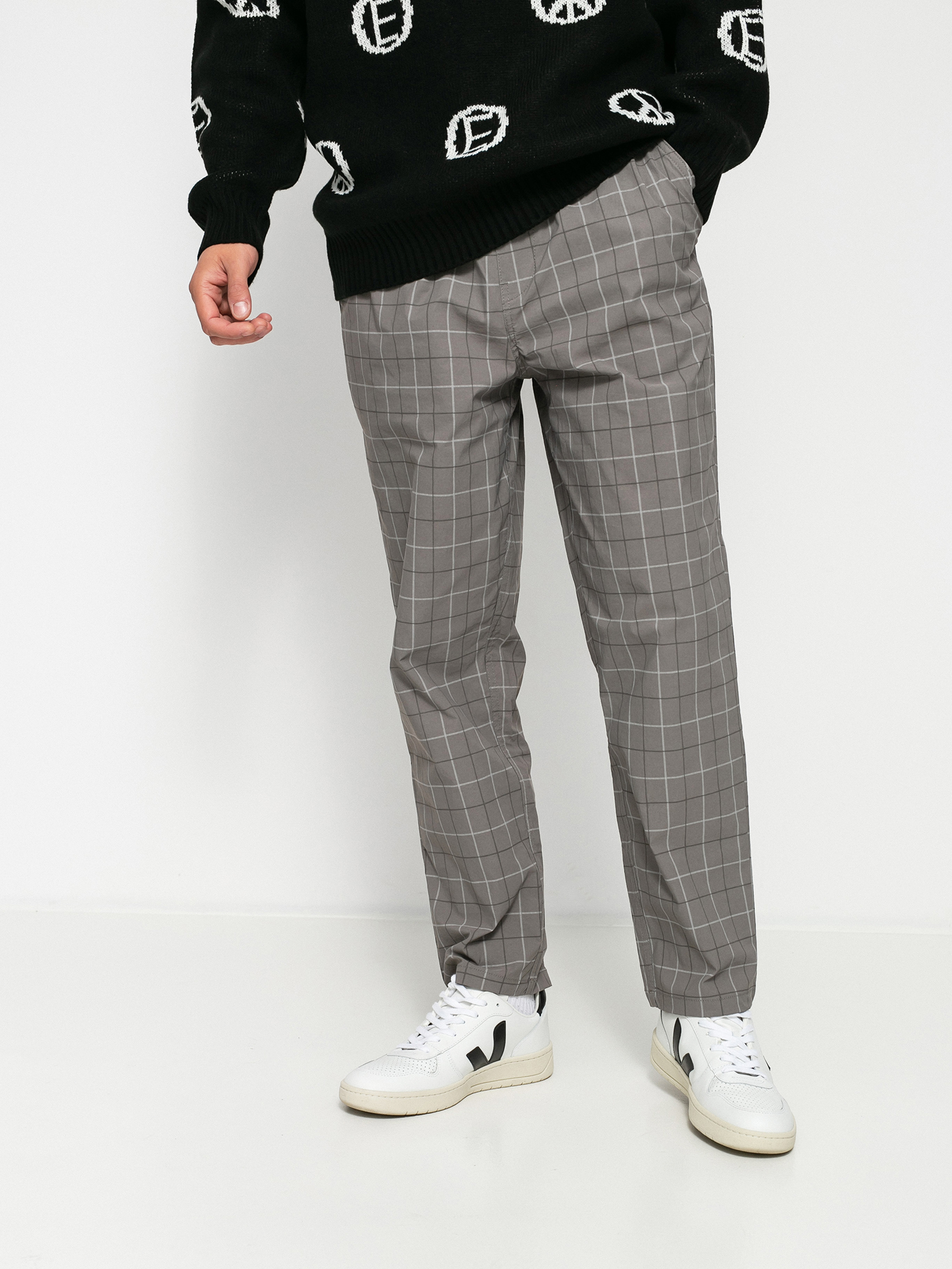 Spodnie Brixton Steady Cinch Taper (grey plaid)