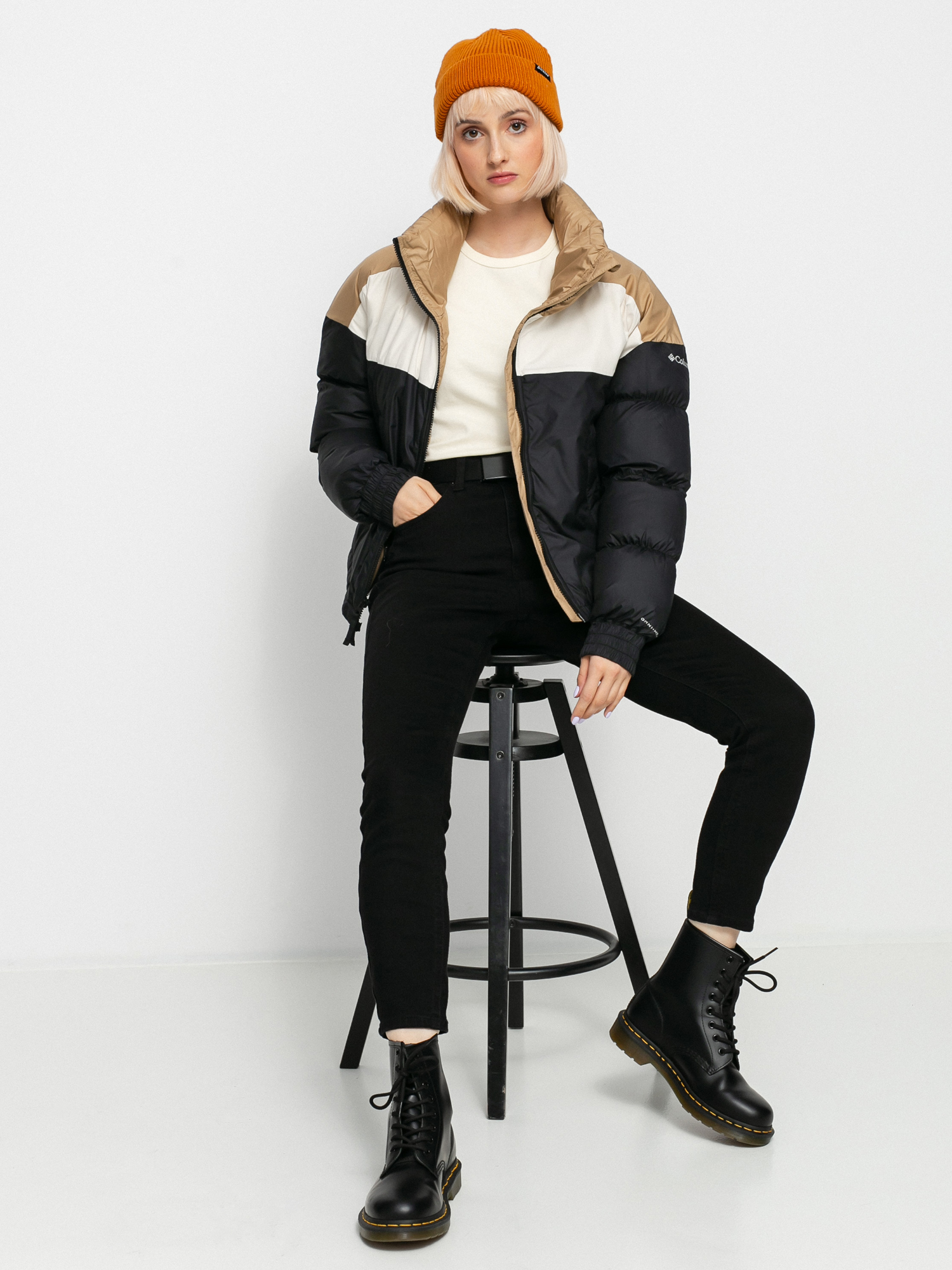 Kurtka Columbia Pike Lake Cropped Wmn (black/chalk/beach)