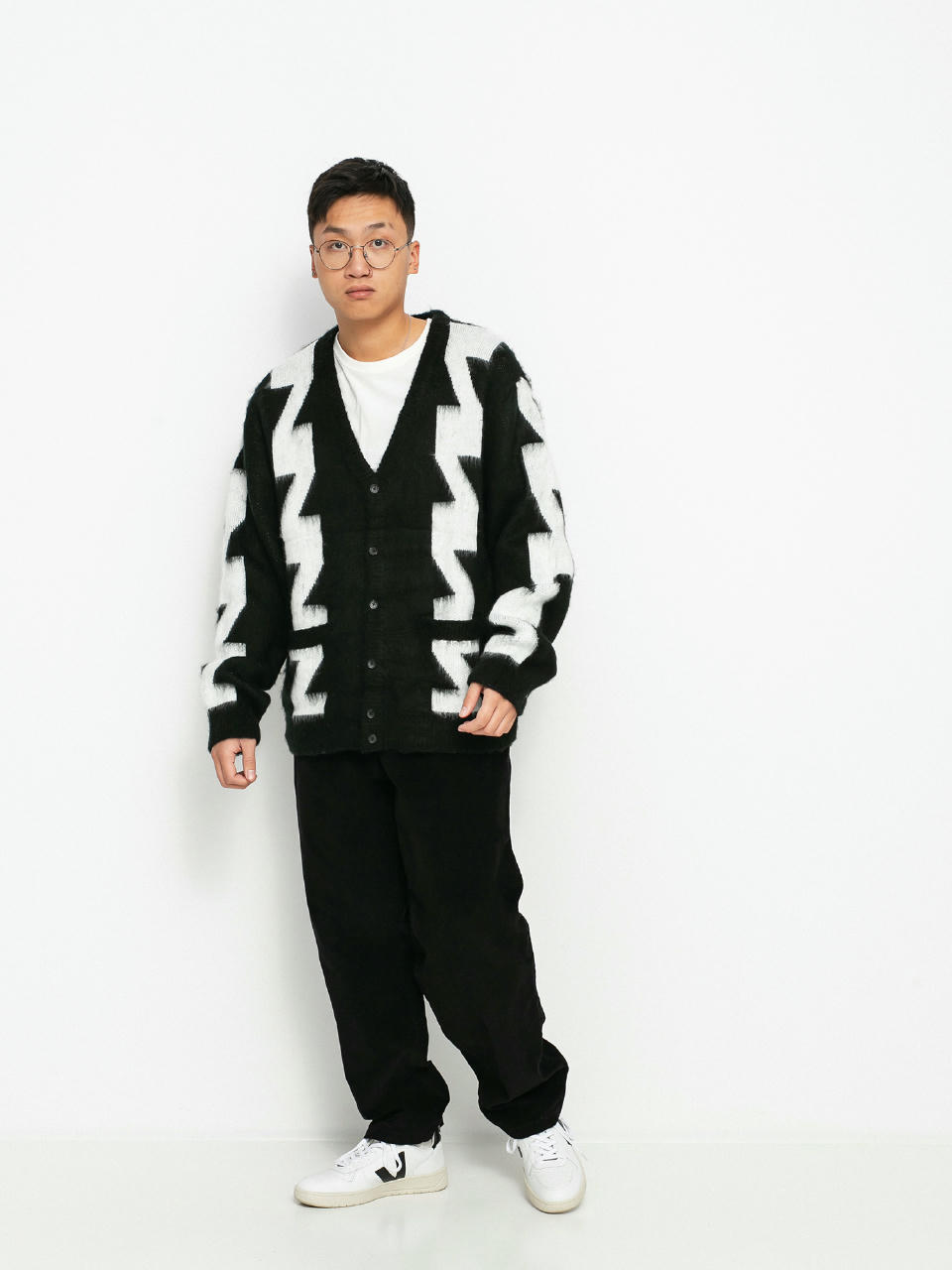 Sweter OBEY Dexter Cardigan (black multi)