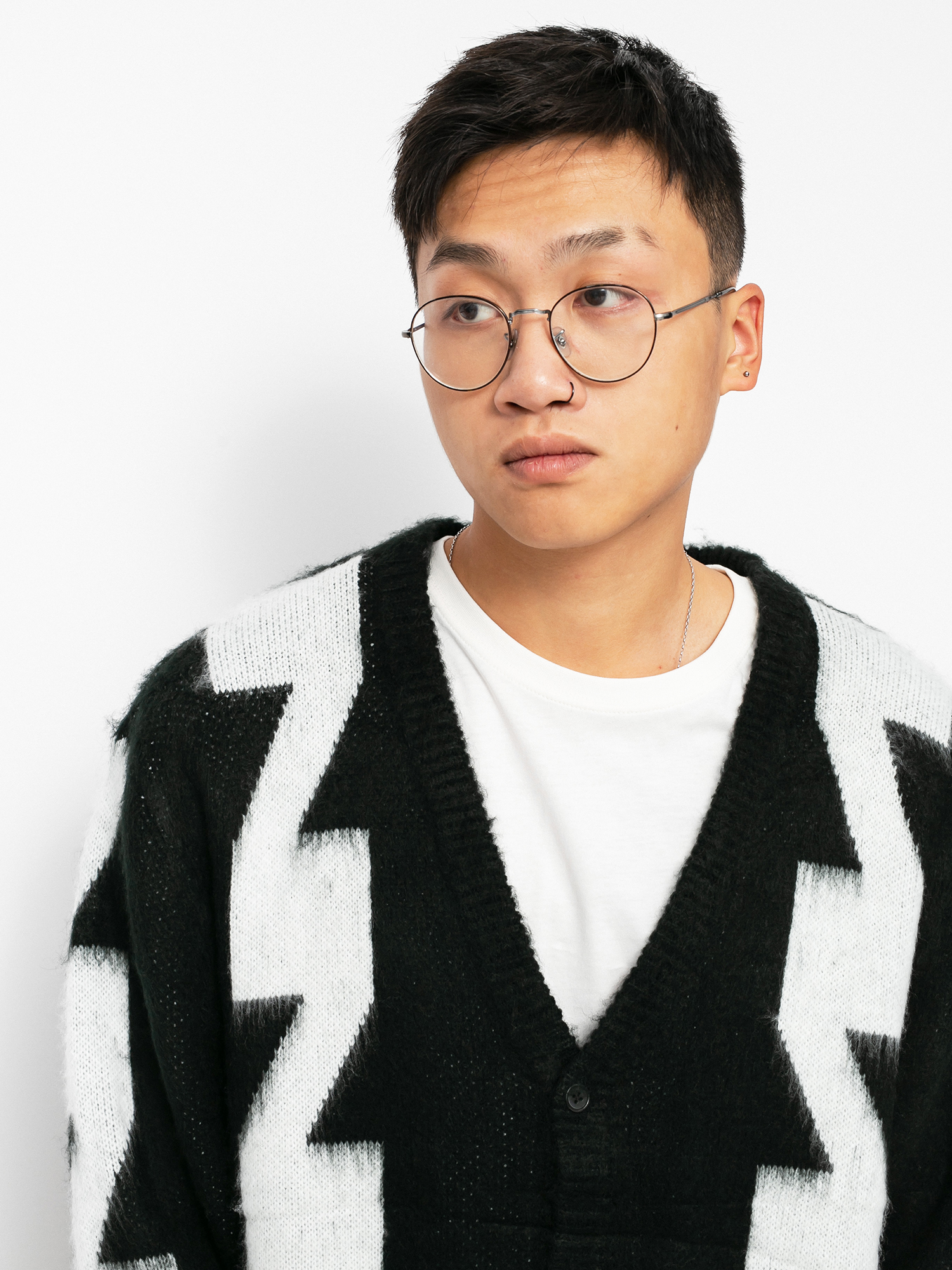 Sweter OBEY Dexter Cardigan (black multi)
