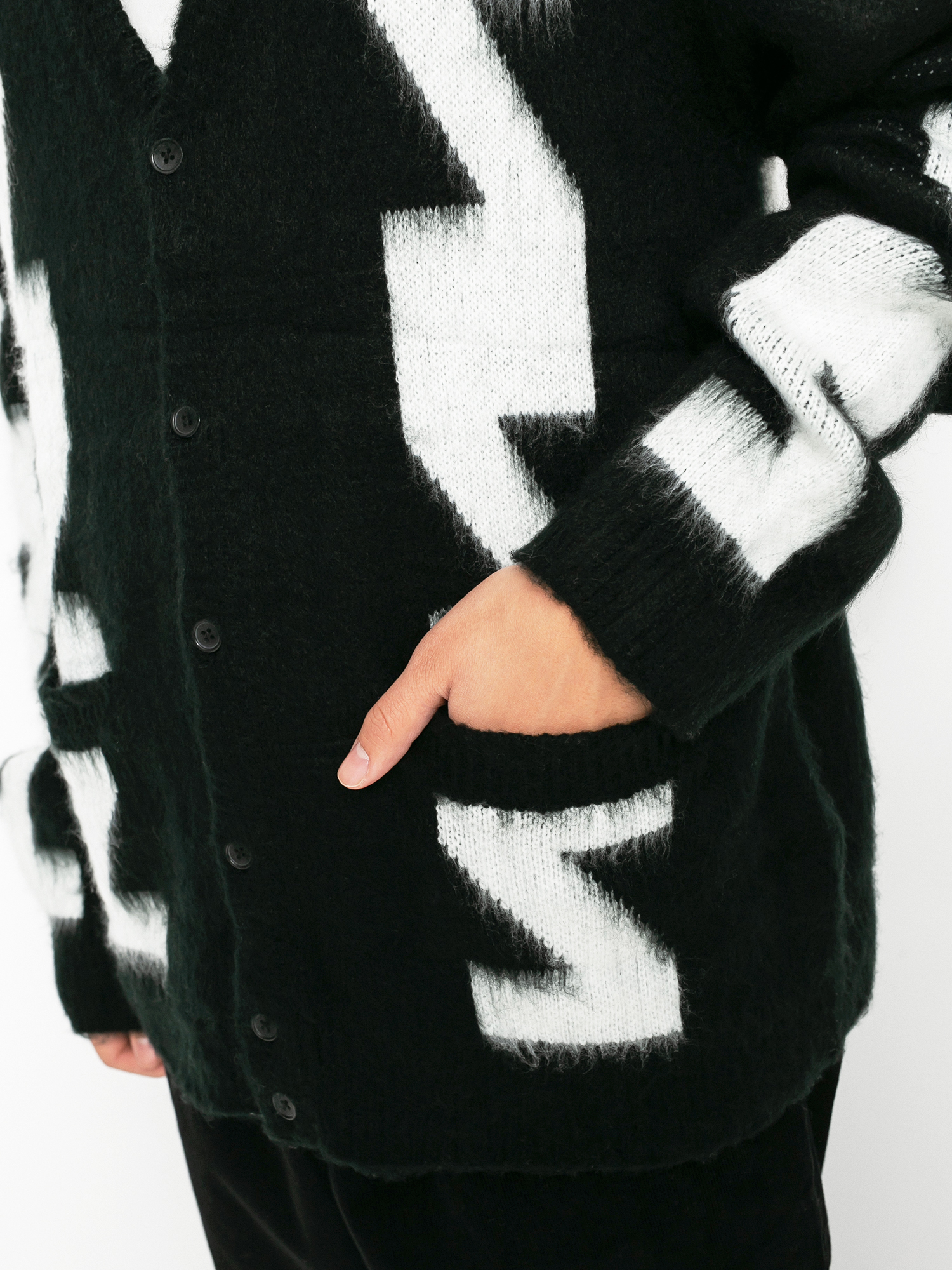 Sweter OBEY Dexter Cardigan (black multi)