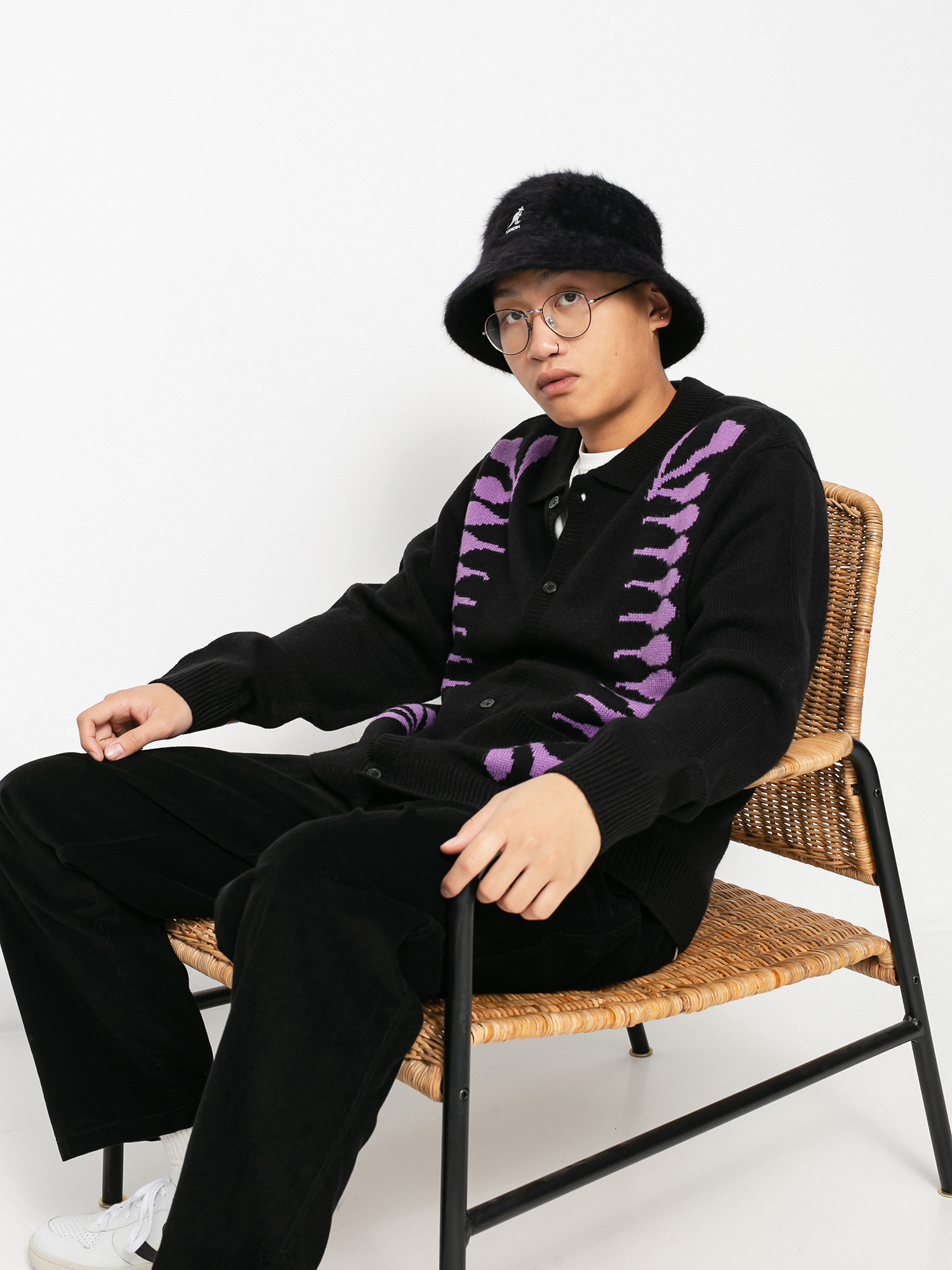 Sweter OBEY Souvenirs Cardigan (black multi)