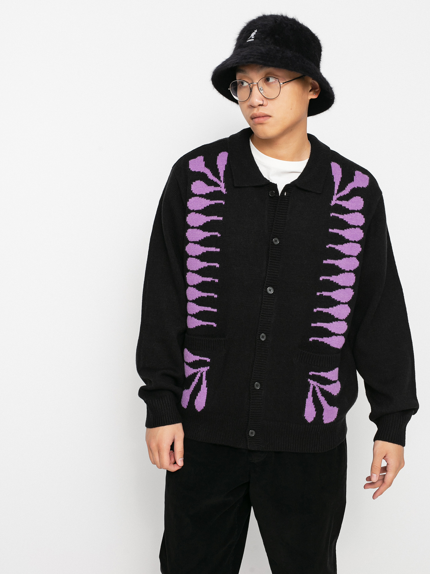 Sweter OBEY Souvenirs Cardigan (black multi)