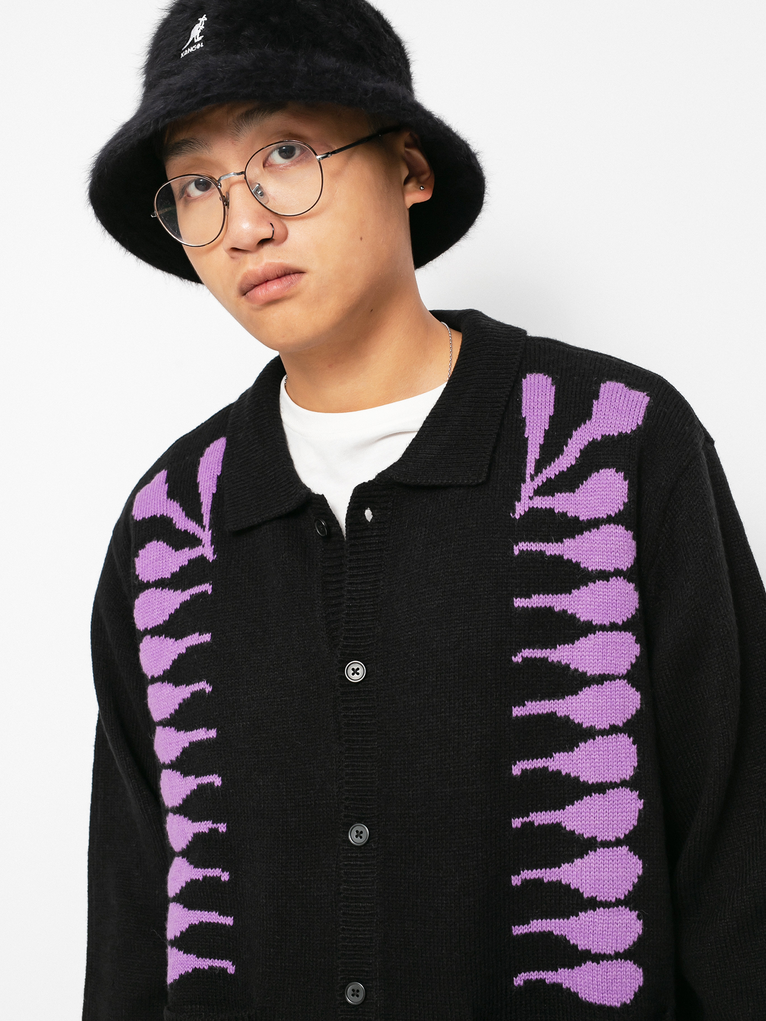 Sweter OBEY Souvenirs Cardigan (black multi)
