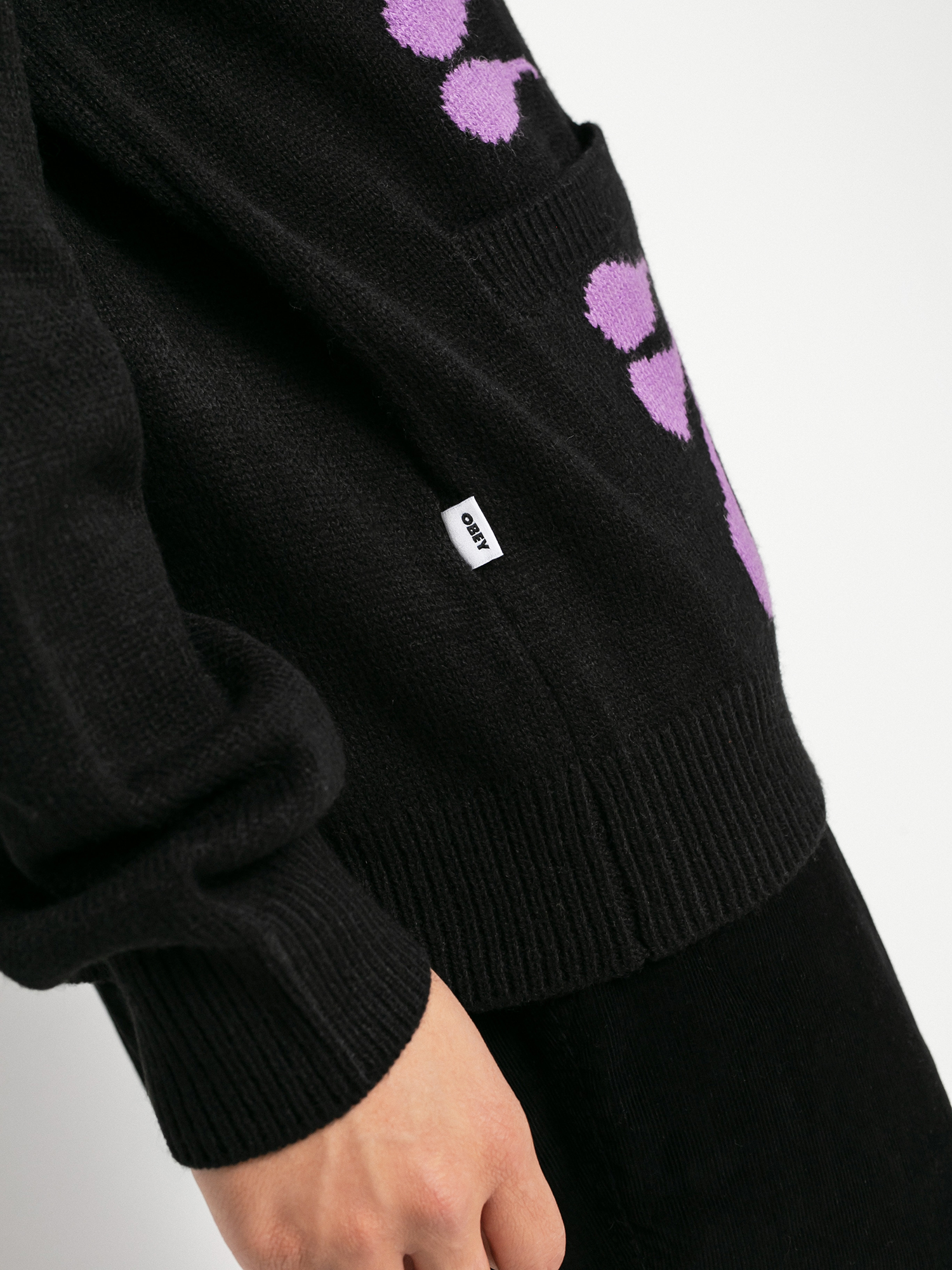 Sweter OBEY Souvenirs Cardigan (black multi)