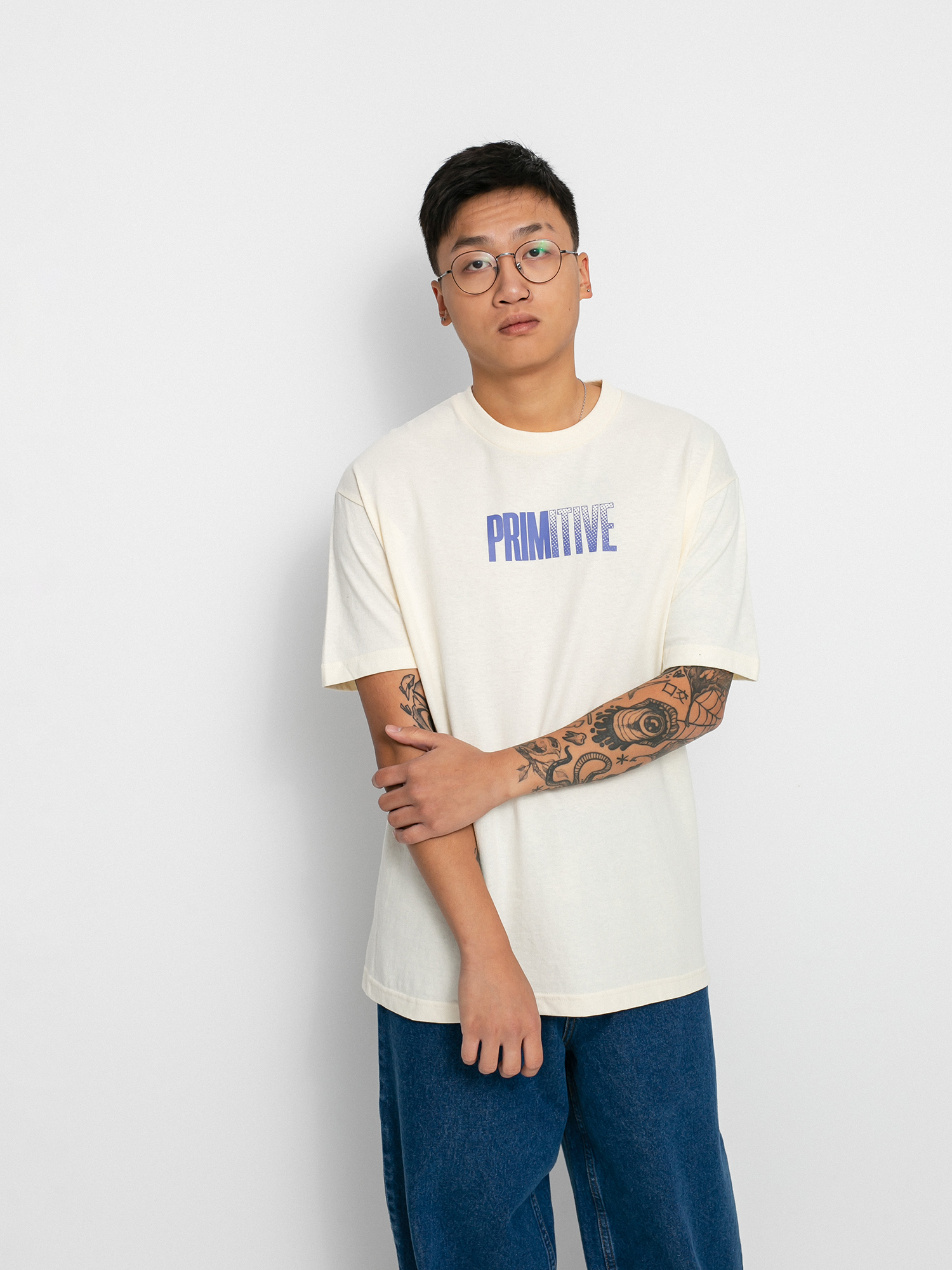 T-shirt Primitive Worldwide Vision (cream)