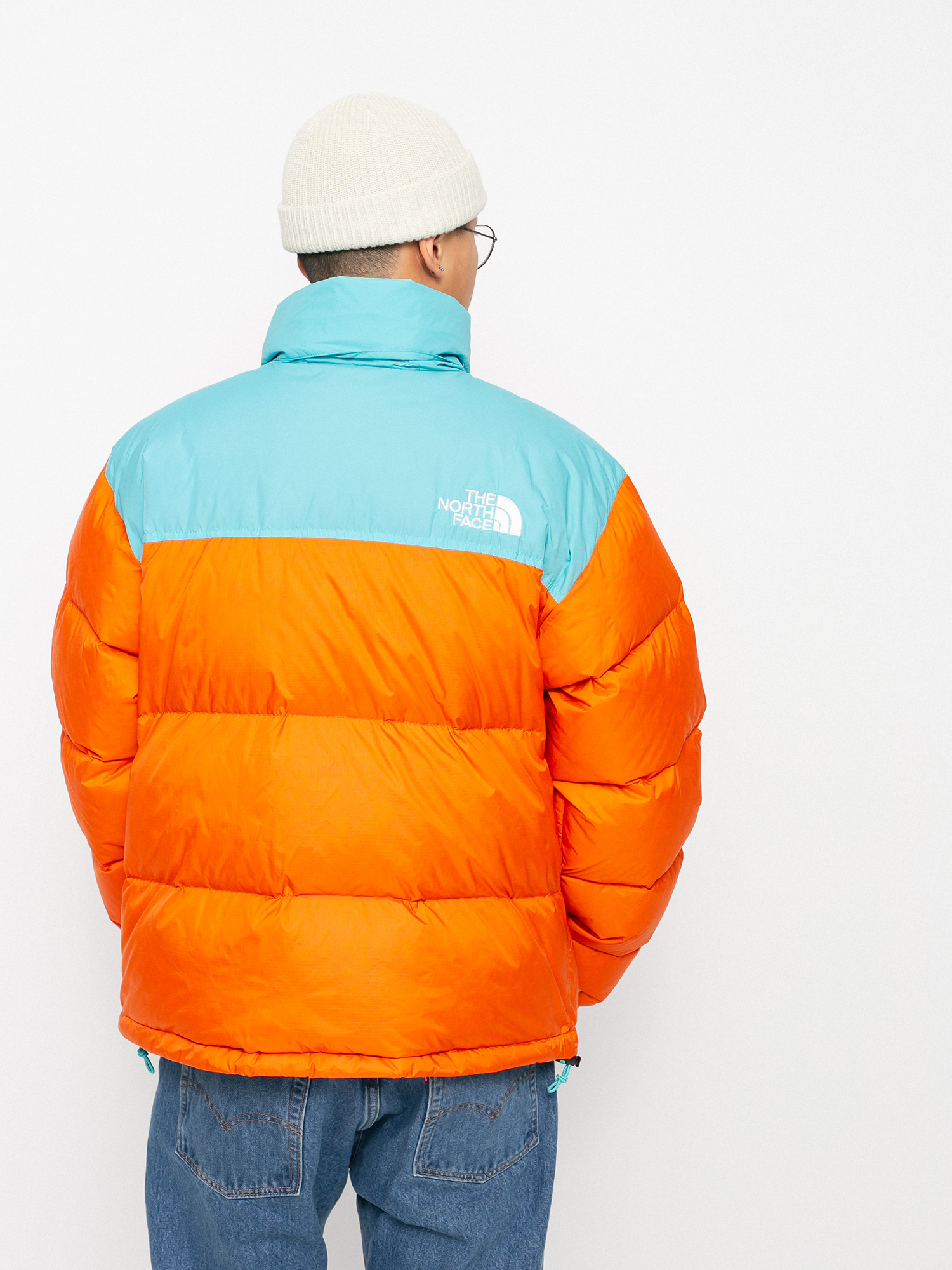 Kurtka The North Face 1996 Retro Nuptse (red orange/transantarctic blue)