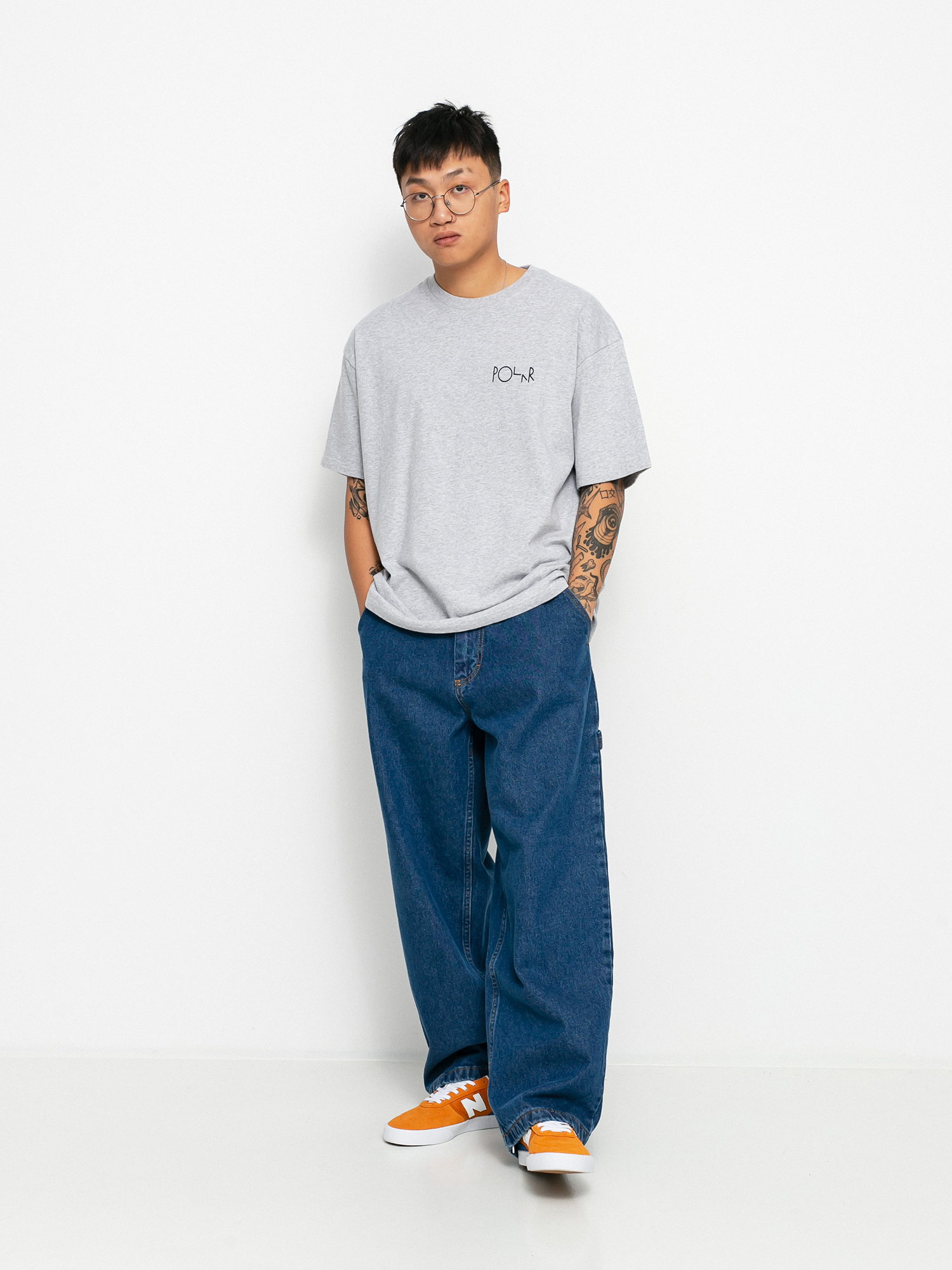 T-shirt Polar Skate 3 Tone Fill Logo (sport grey)