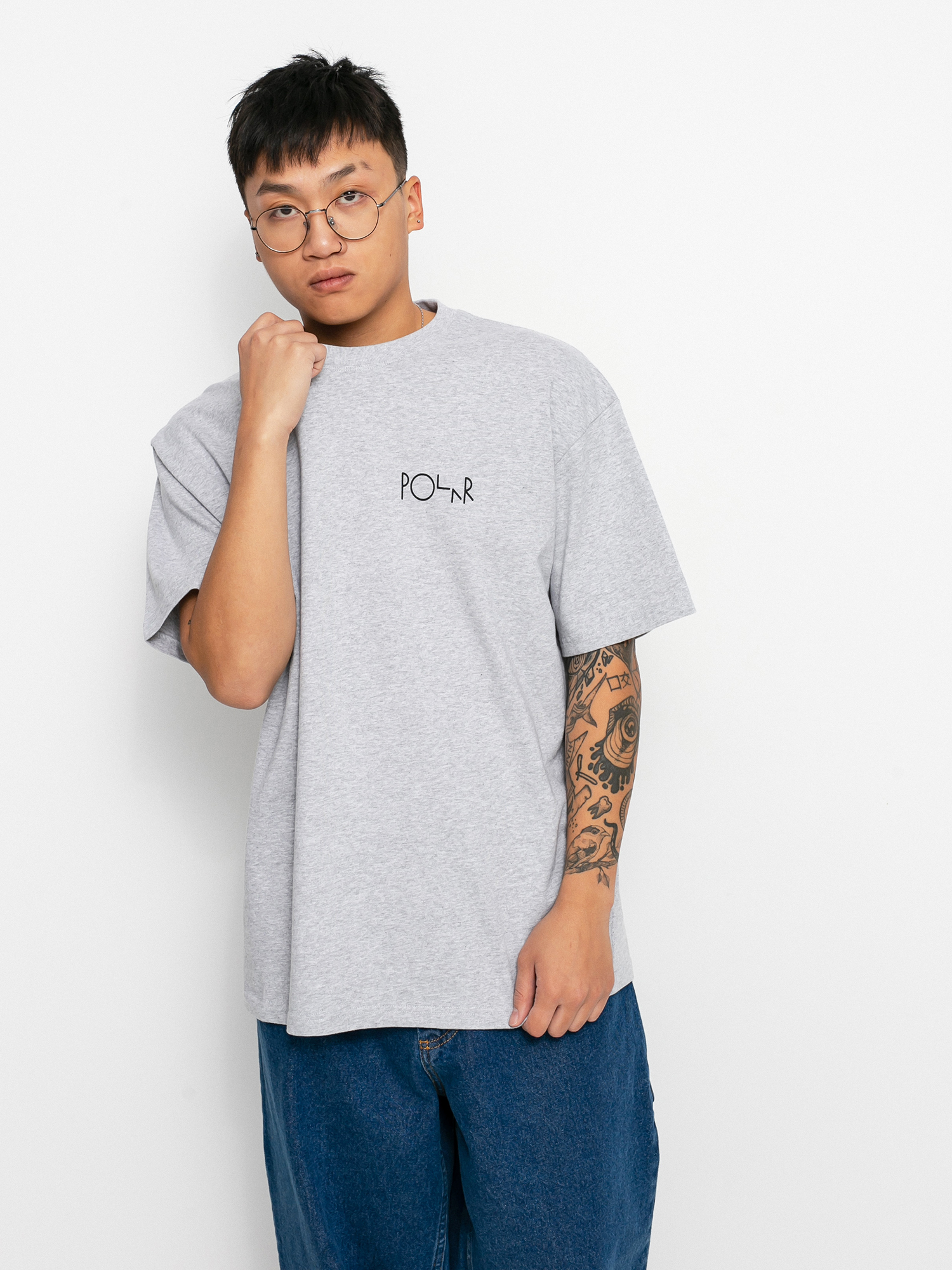 T-shirt Polar Skate 3 Tone Fill Logo (sport grey)