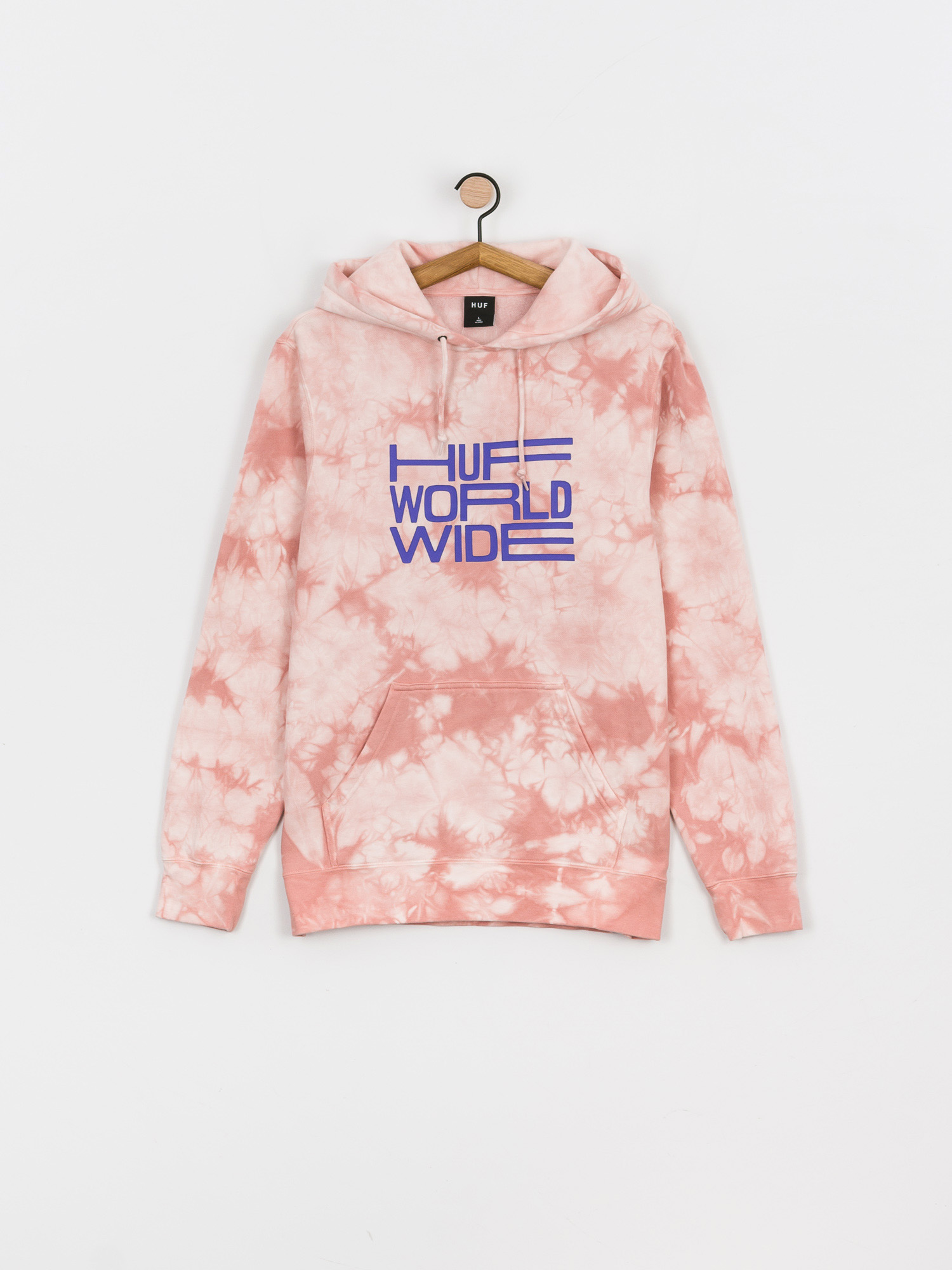 Bluza z kapturem HUF Broadcast Tiedye HD (coral)