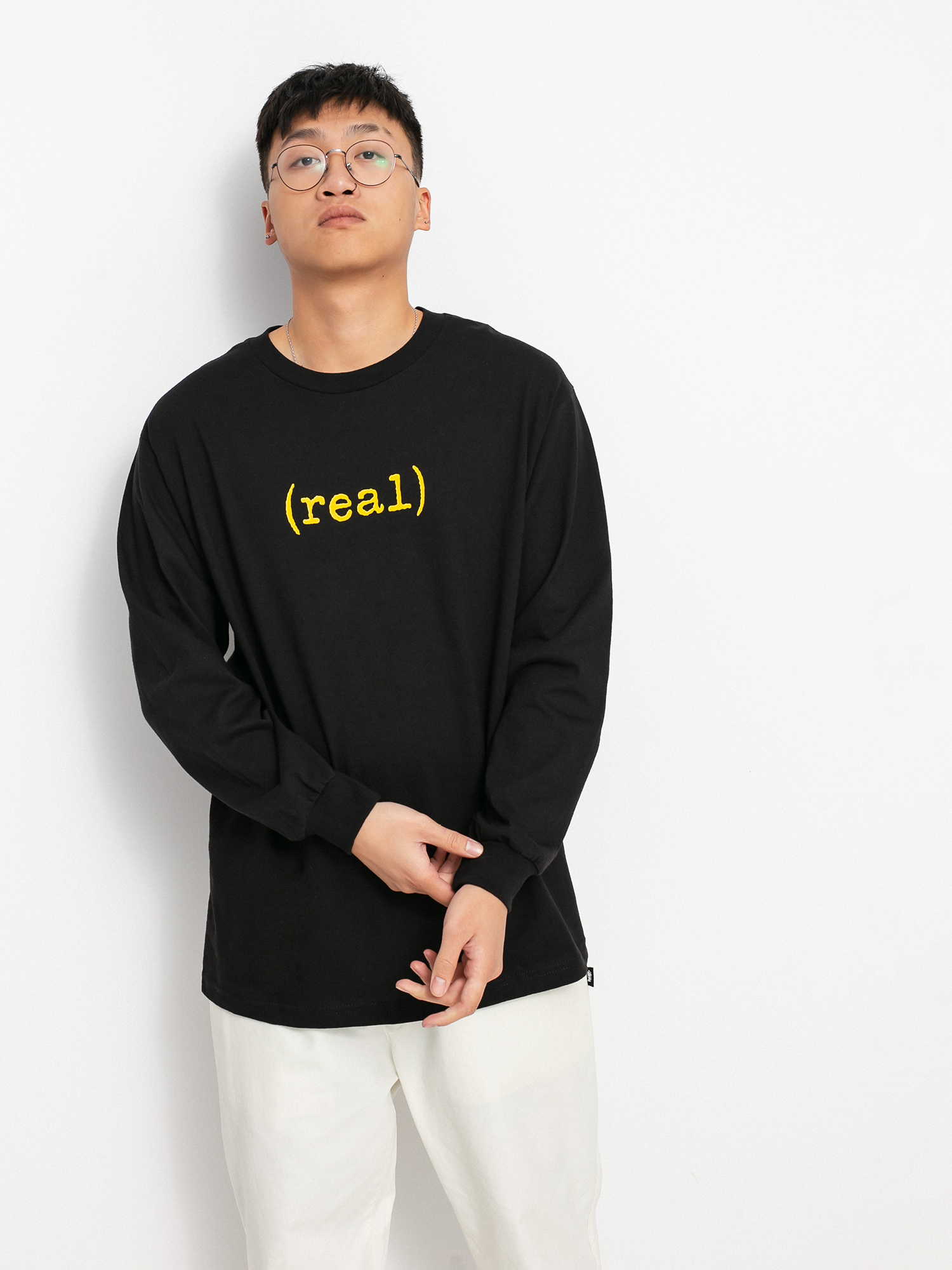 Longsleeve Real Lower (black w/gold print)