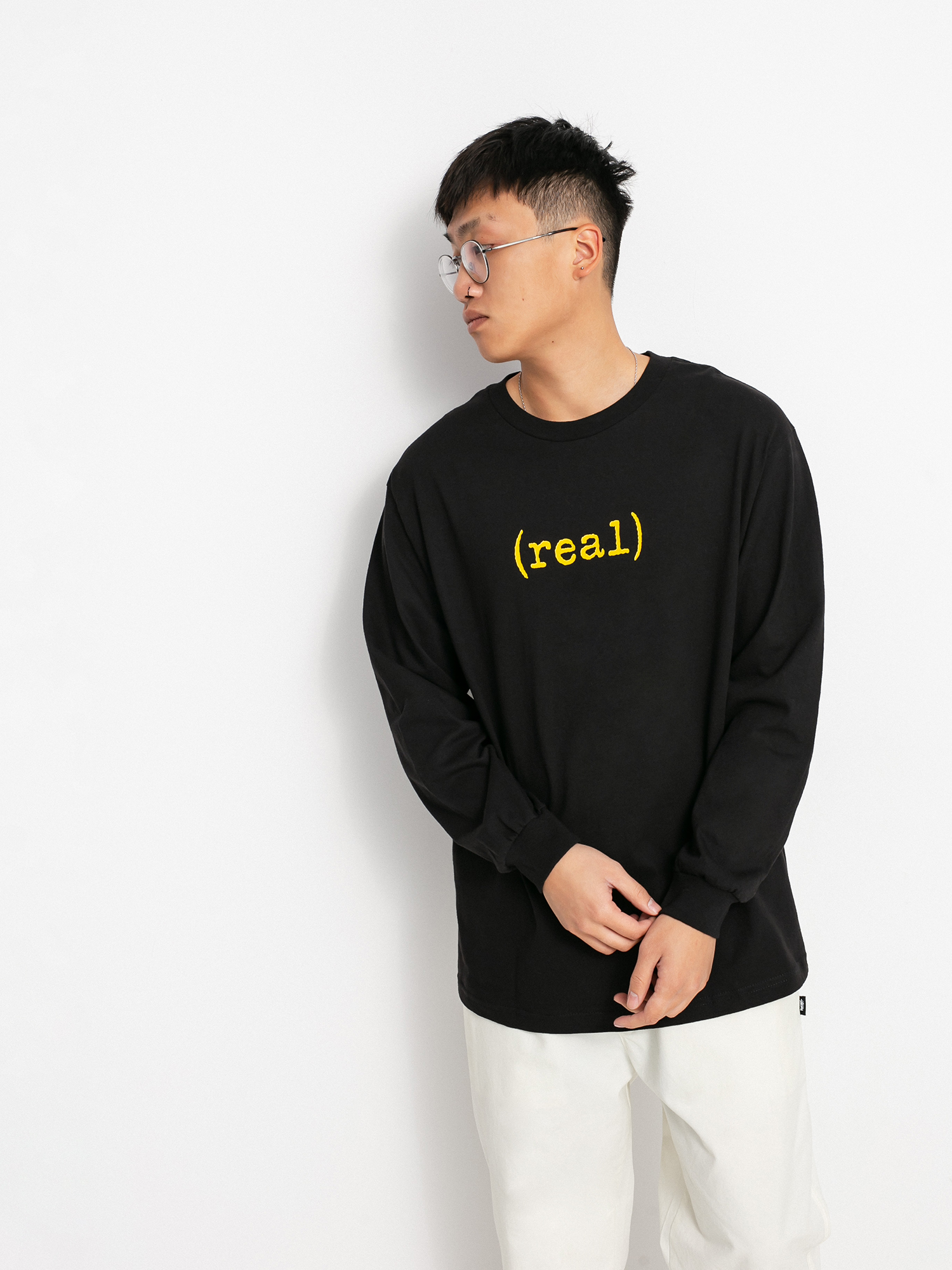 Longsleeve Real Lower (black w/gold print)