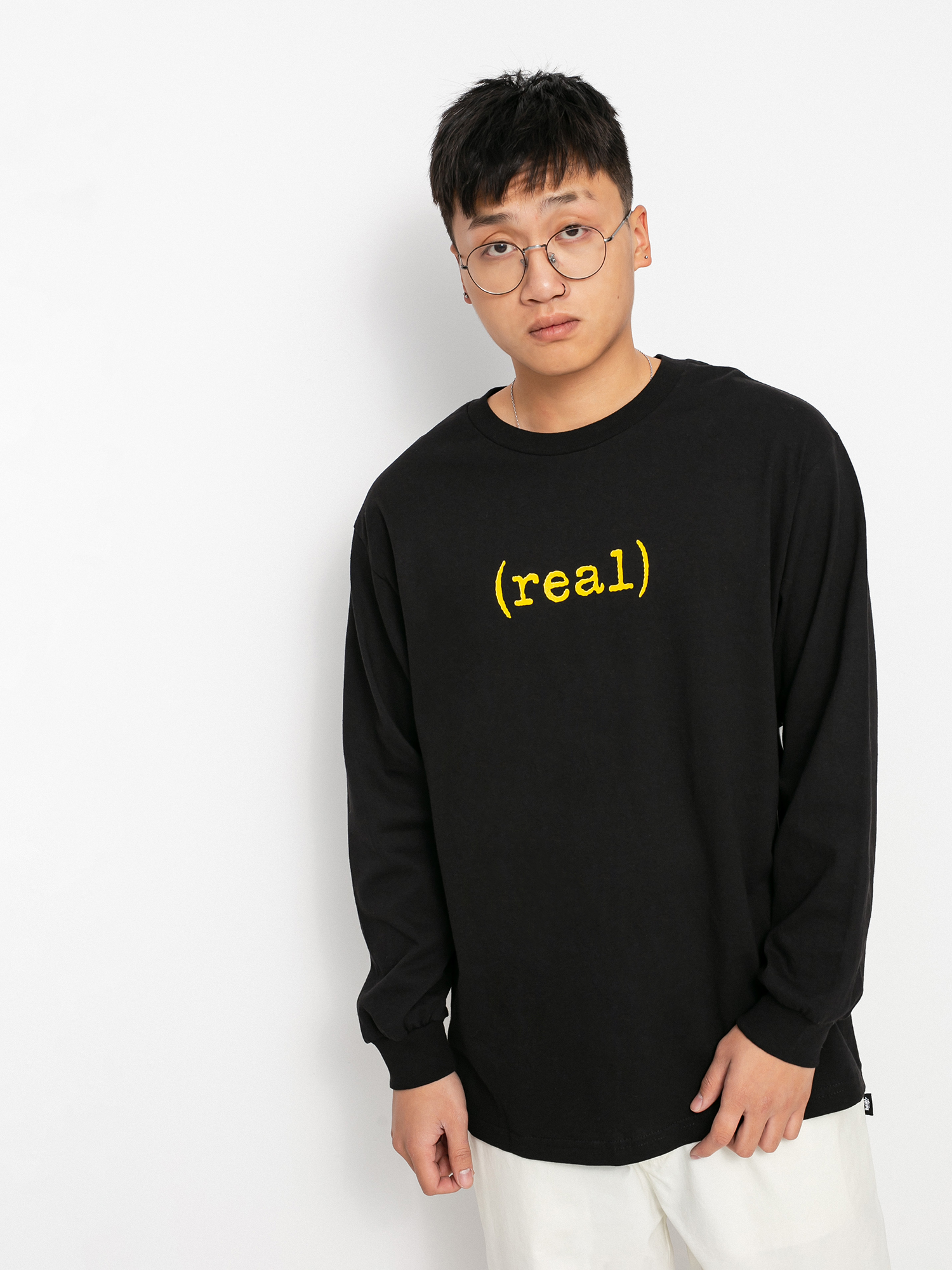 Longsleeve Real Lower (black w/gold print)