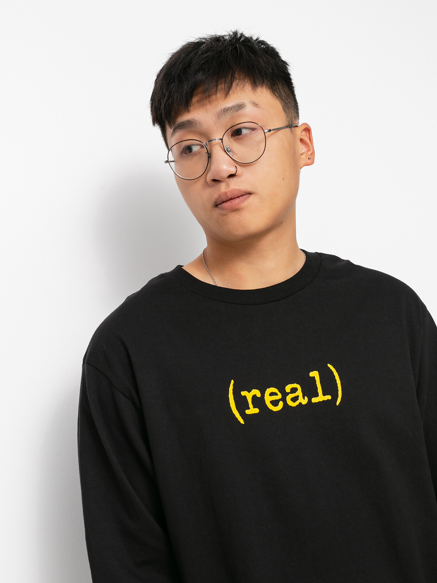 Longsleeve Real Lower (black w/gold print)