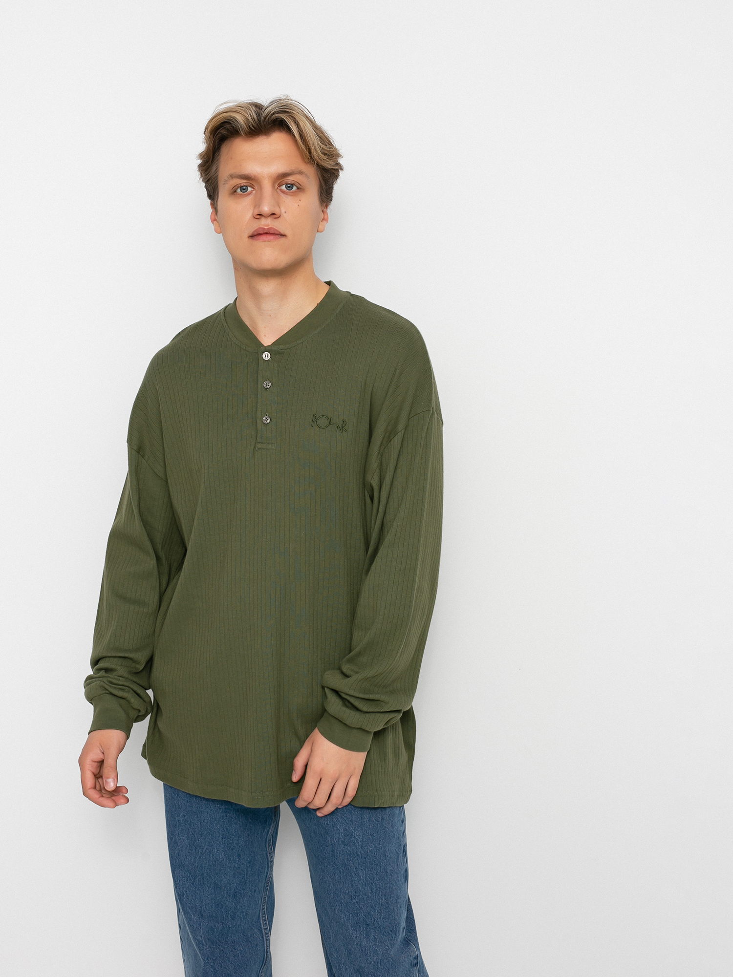 Longsleeve Polar Skate Rib Henley (uniform green)