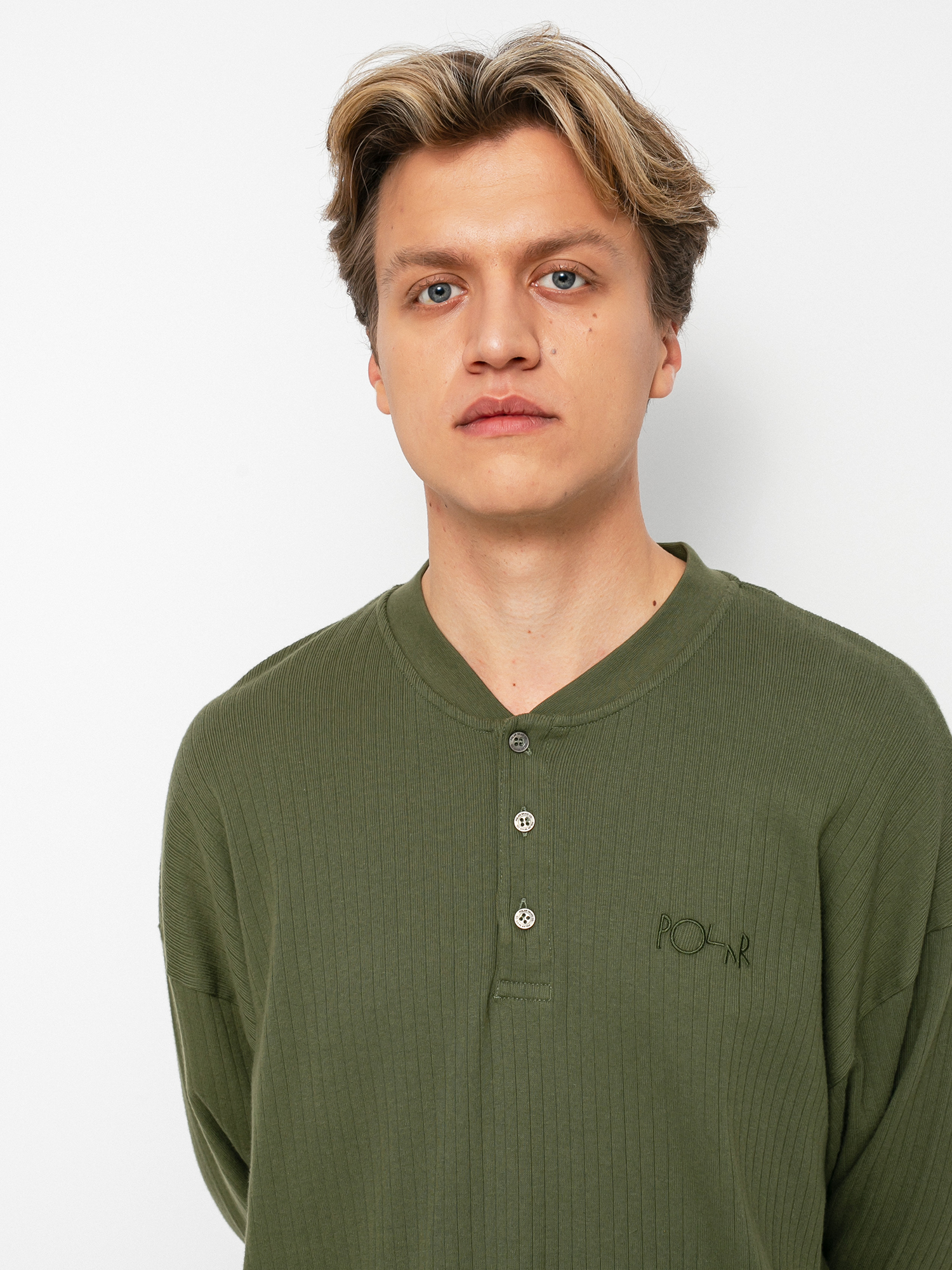 Longsleeve Polar Skate Rib Henley (uniform green)