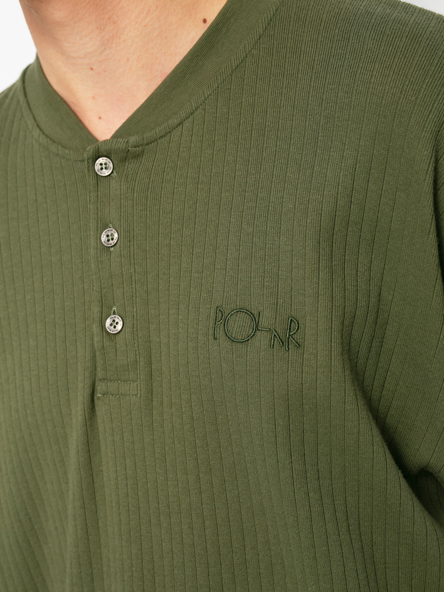 Longsleeve Polar Skate Rib Henley (uniform green)