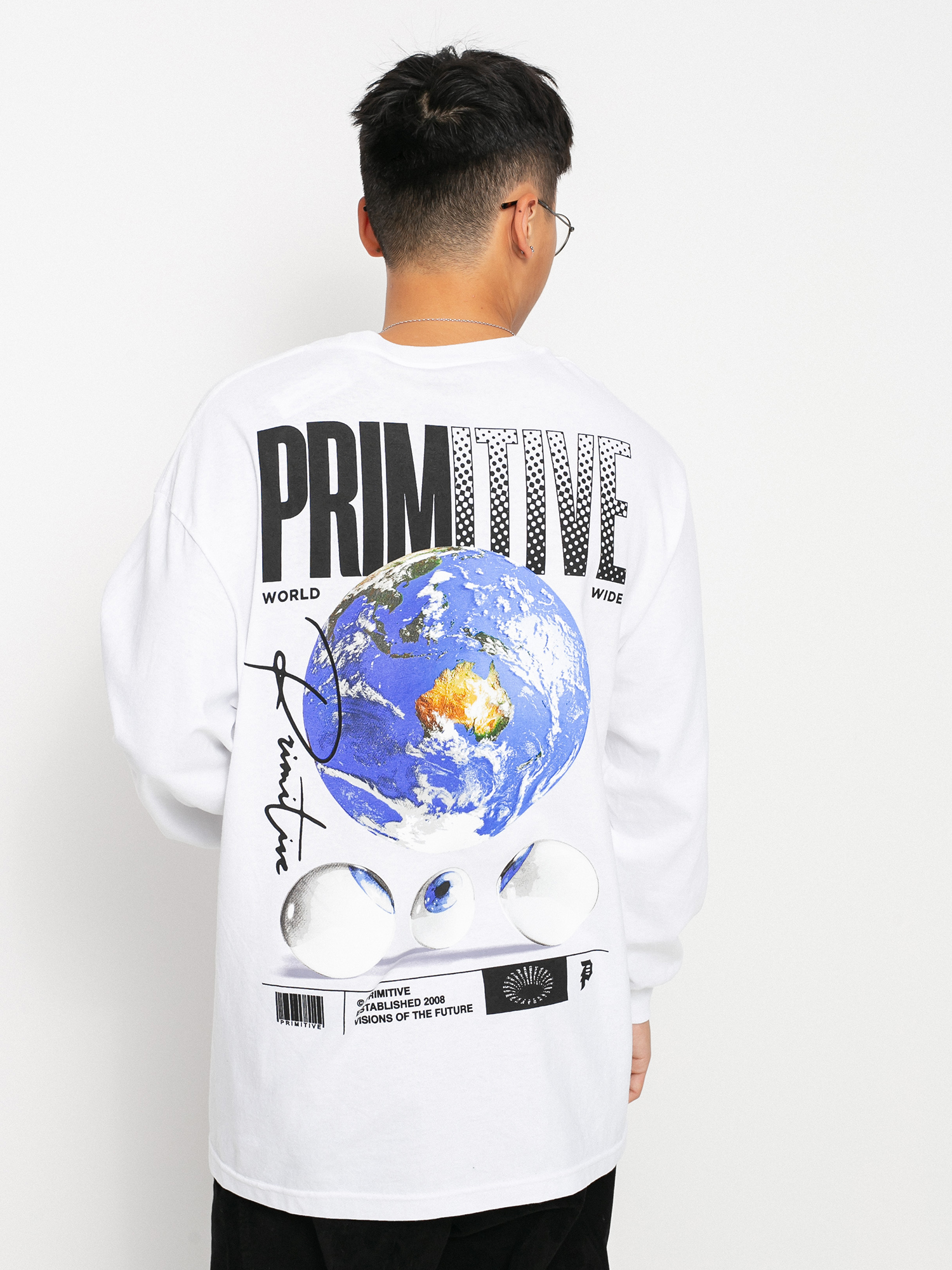 Longsleeve Primitive Worldwide Vision (white)