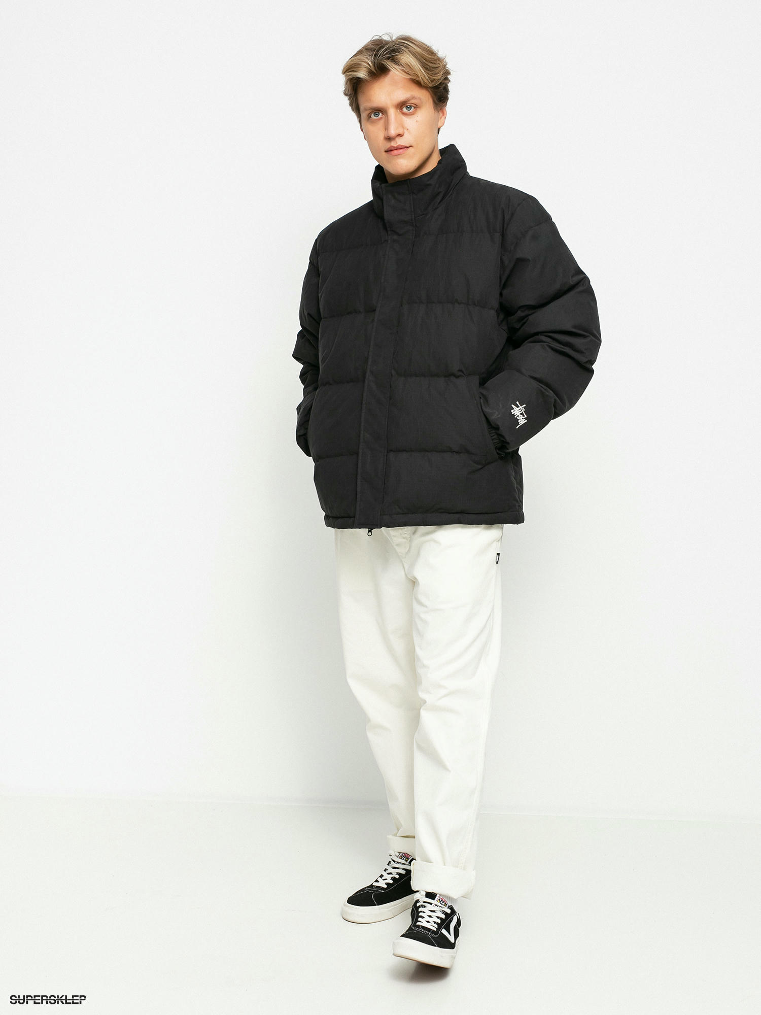 solid puffer jacket stussy