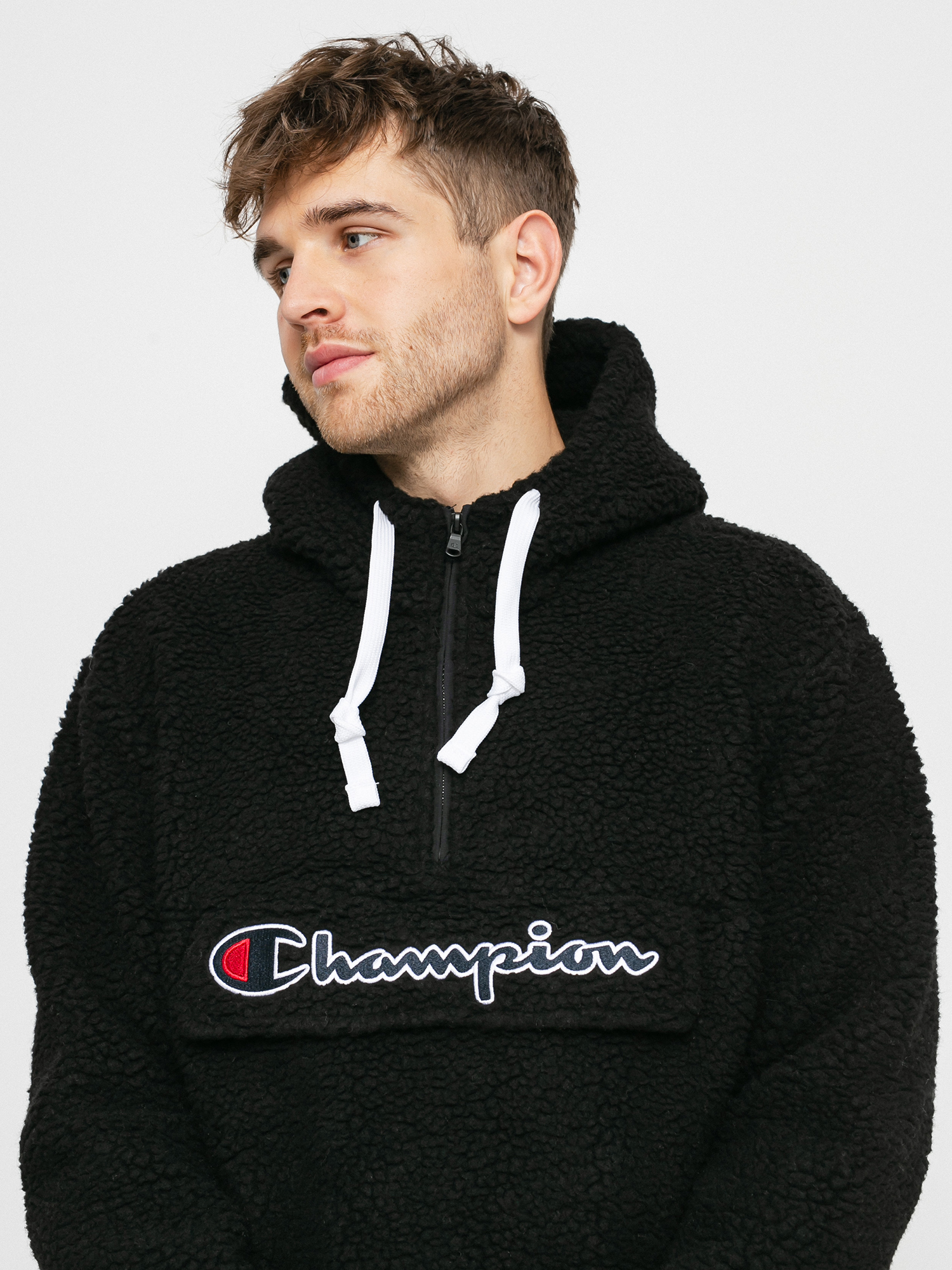 Bluza z kapturem Champion Hooded Half Zip Top 214978 (nbk)