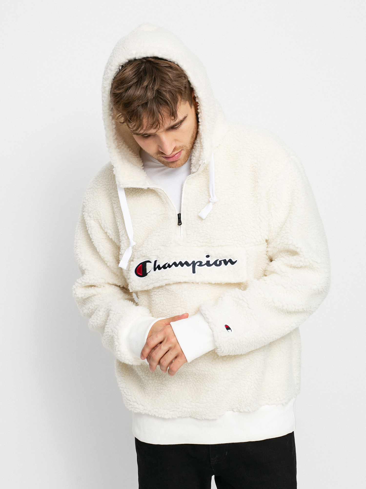 Bluza z kapturem Champion Hooded Half Zip Top 214978 (wsw)