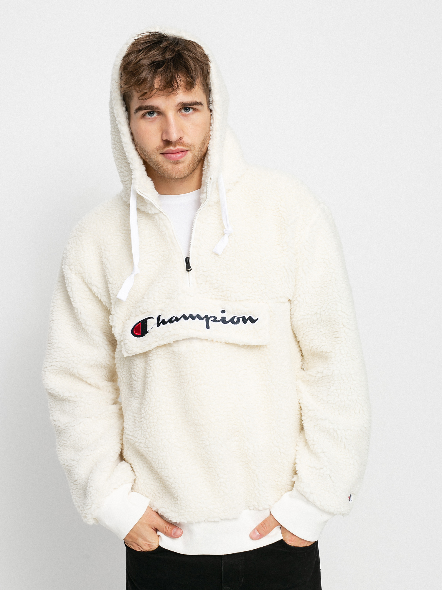 Bluza z kapturem Champion Hooded Half Zip Top 214978 (wsw)