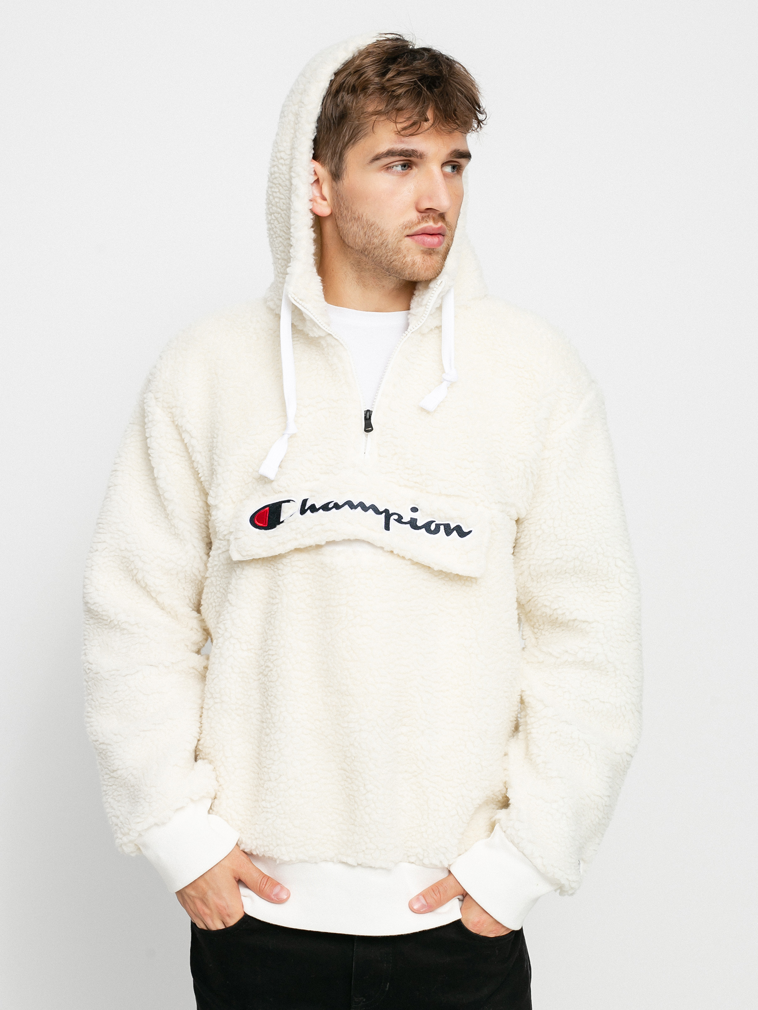 Bluza z kapturem Champion Hooded Half Zip Top 214978 (wsw)