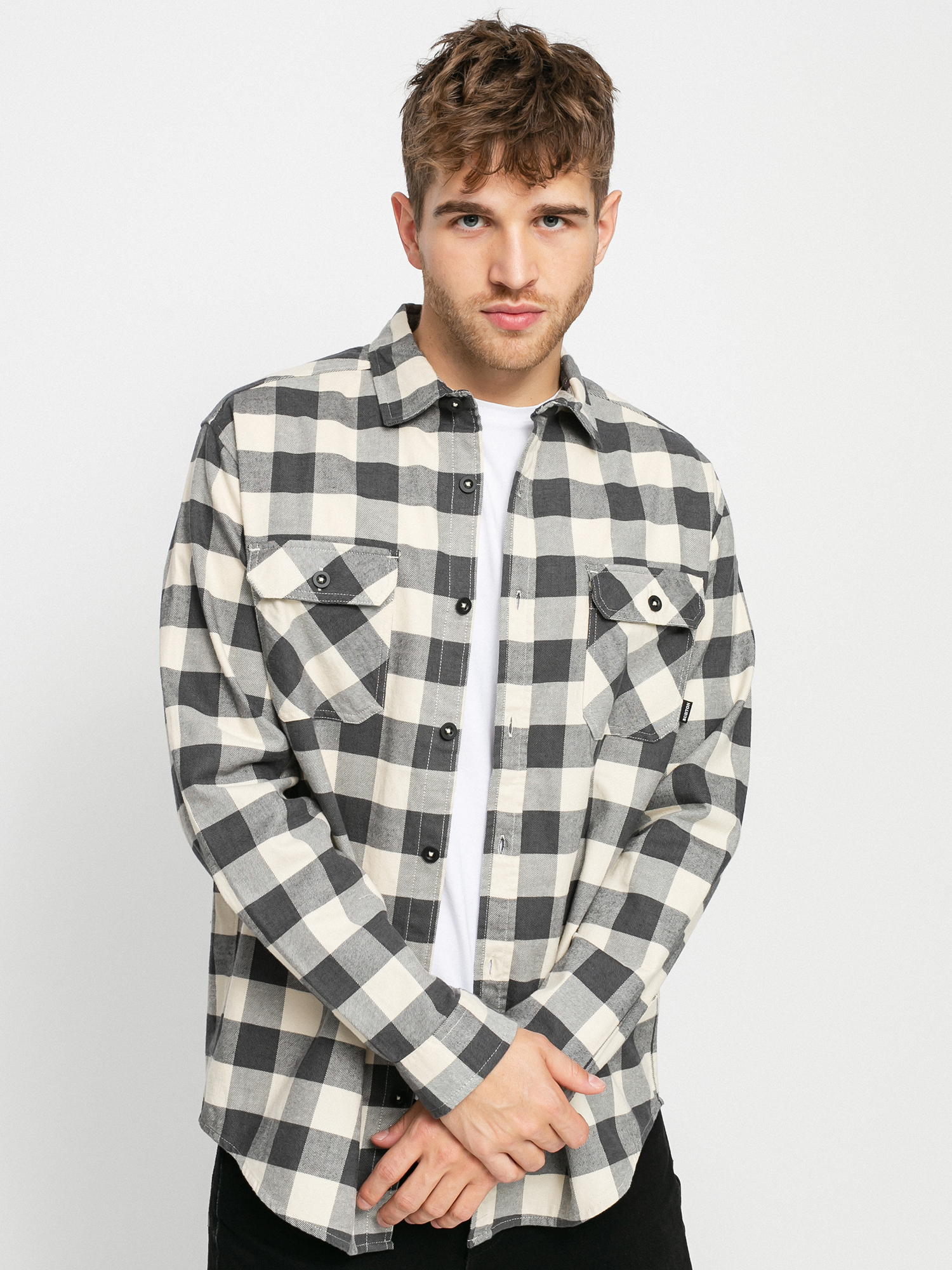 Koszula Burton Brighton Flannel (creme brulee heather buffalo plaid)
