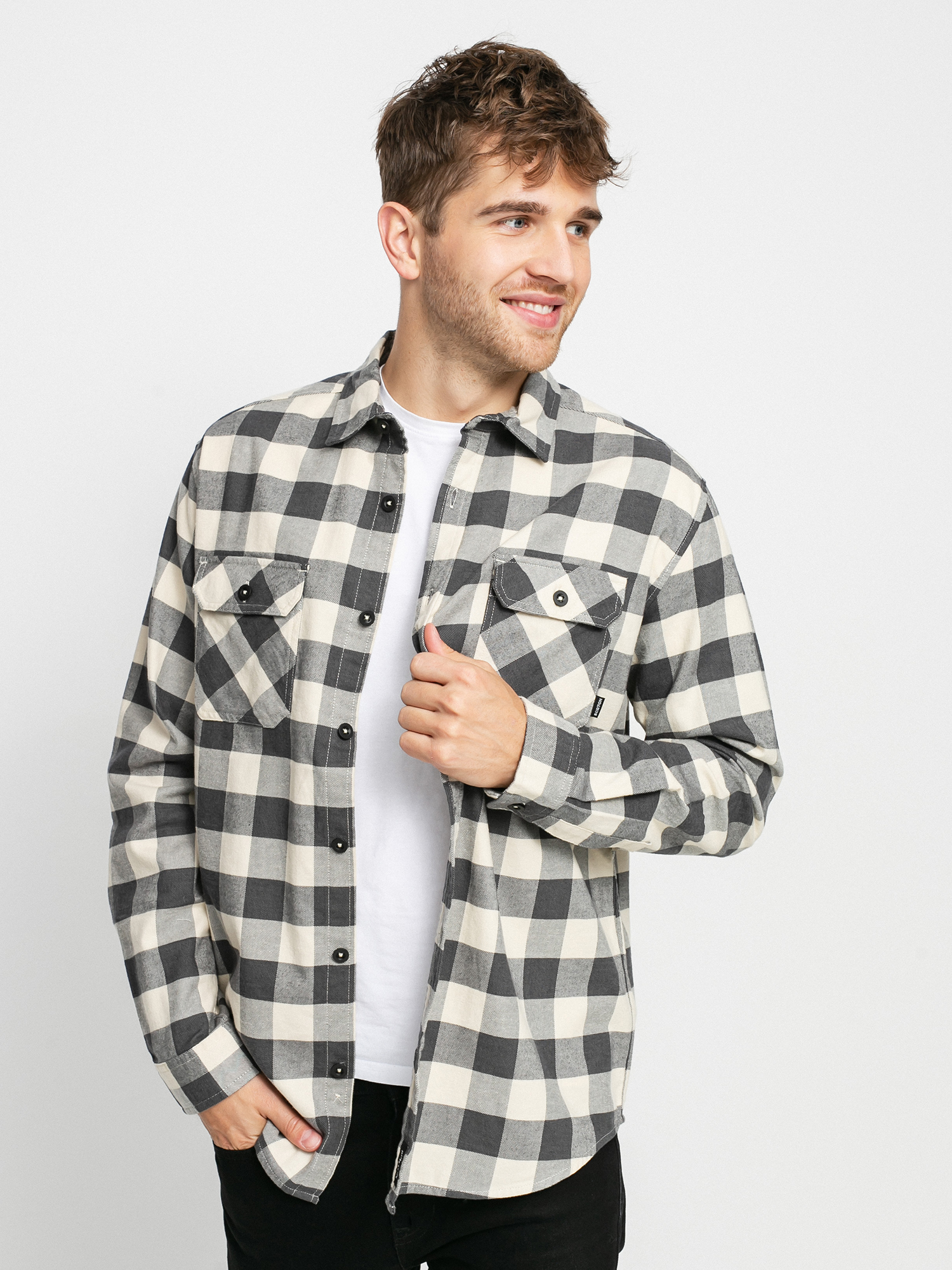 Koszula Burton Brighton Flannel (creme brulee heather buffalo plaid)