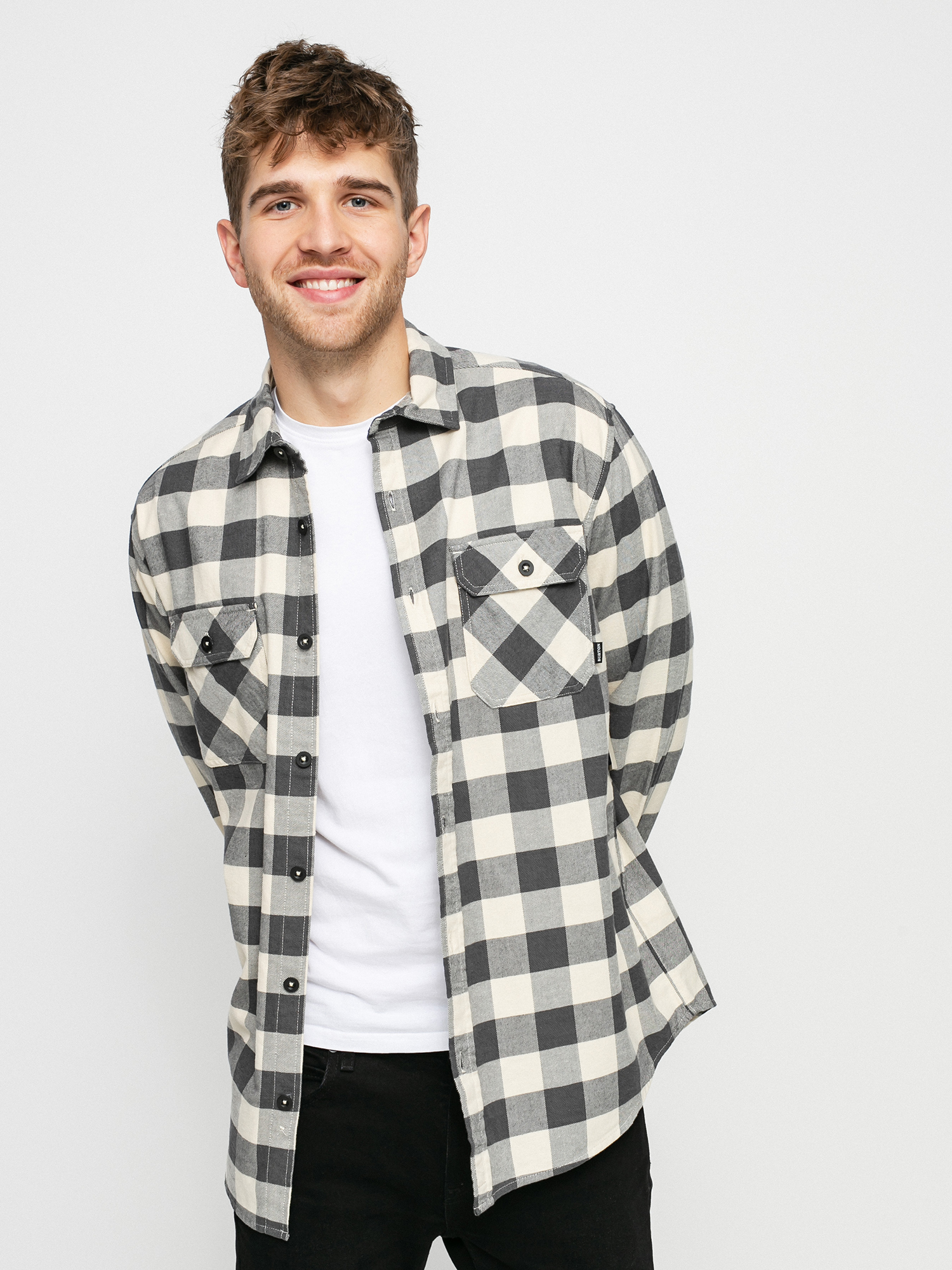 Koszula Burton Brighton Flannel (creme brulee heather buffalo plaid)