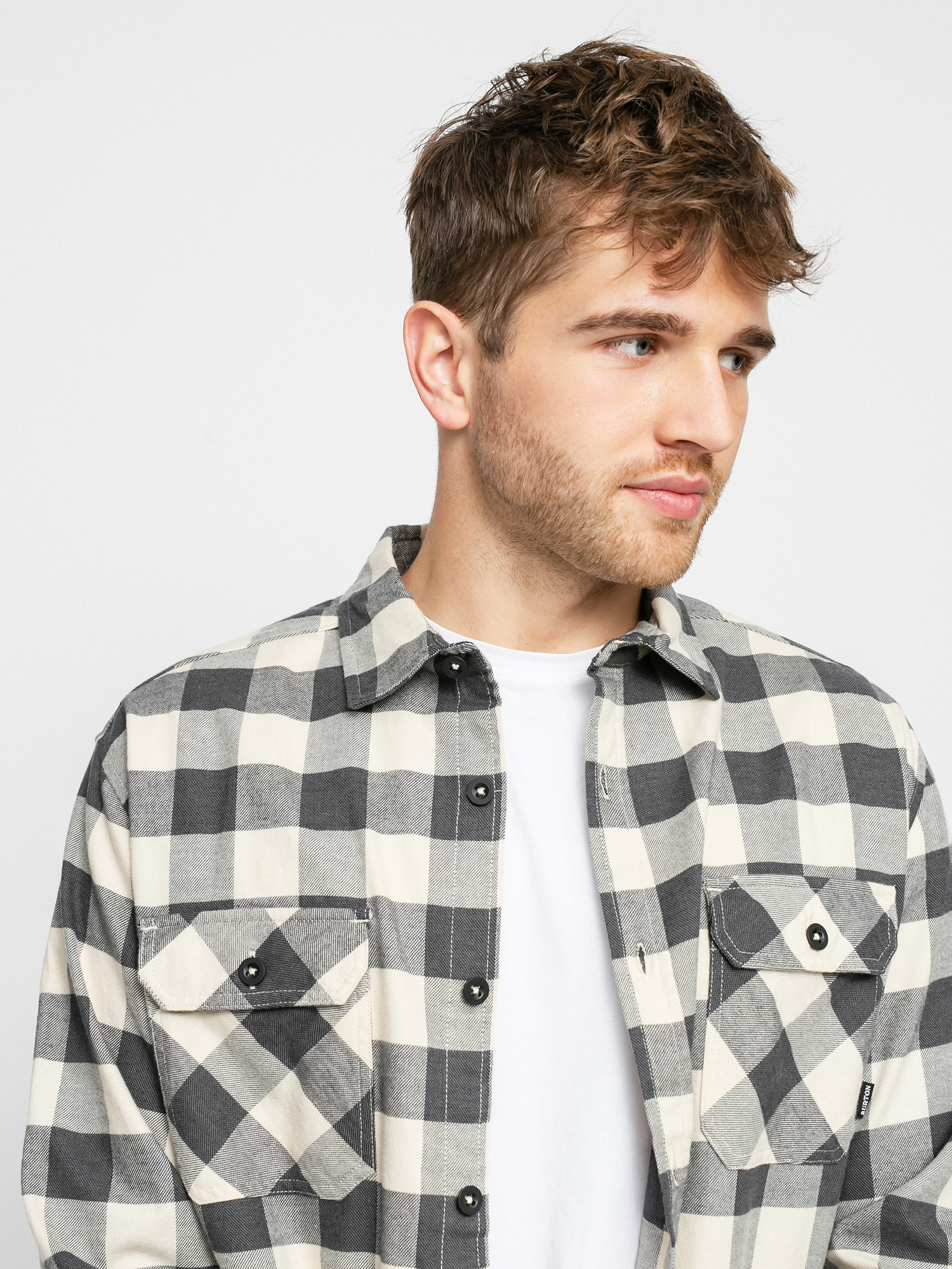 Koszula Burton Brighton Flannel (creme brulee heather buffalo plaid)