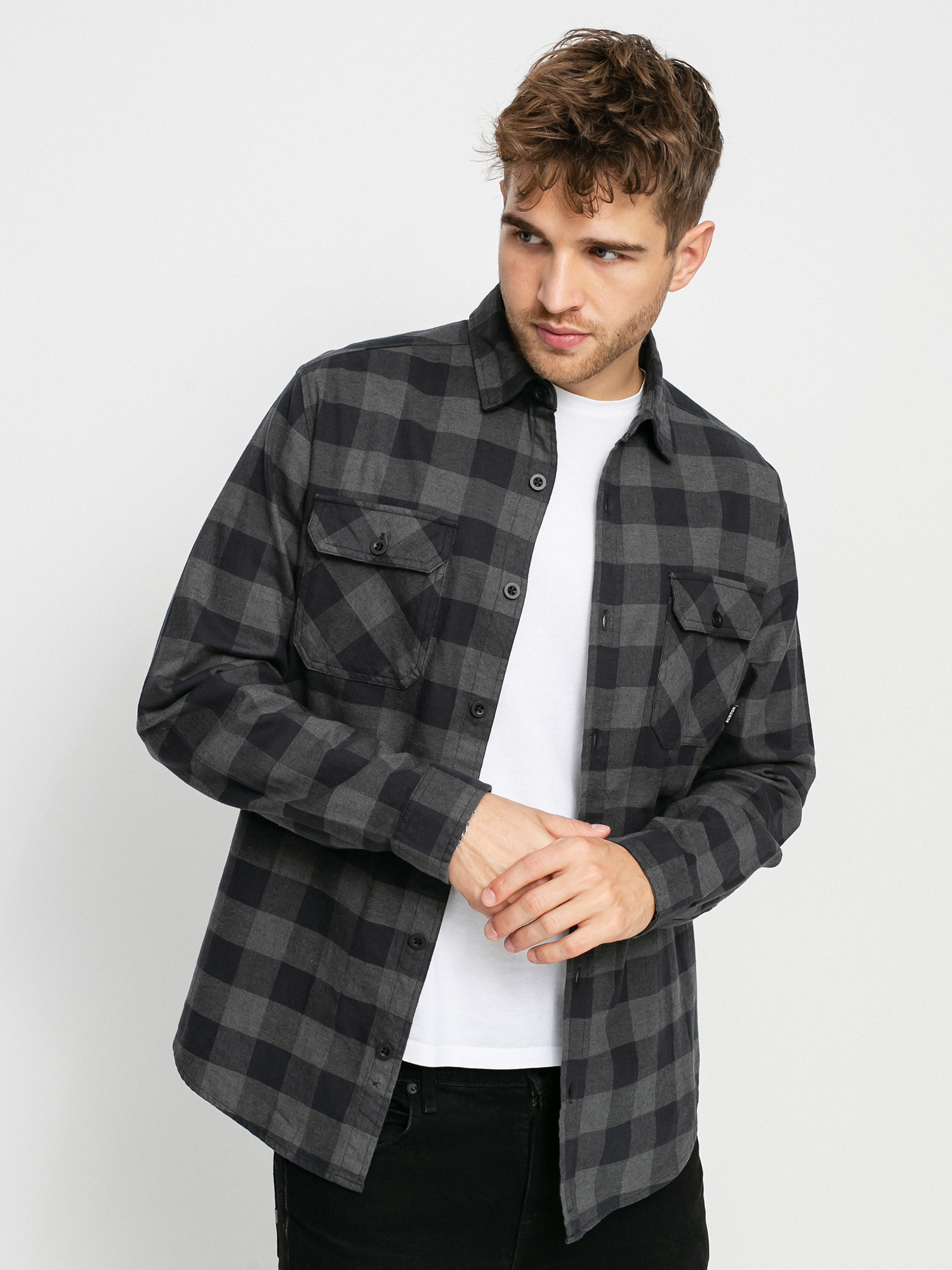 Koszula Burton Brighton Flannel (true black heather buffalo plaid)