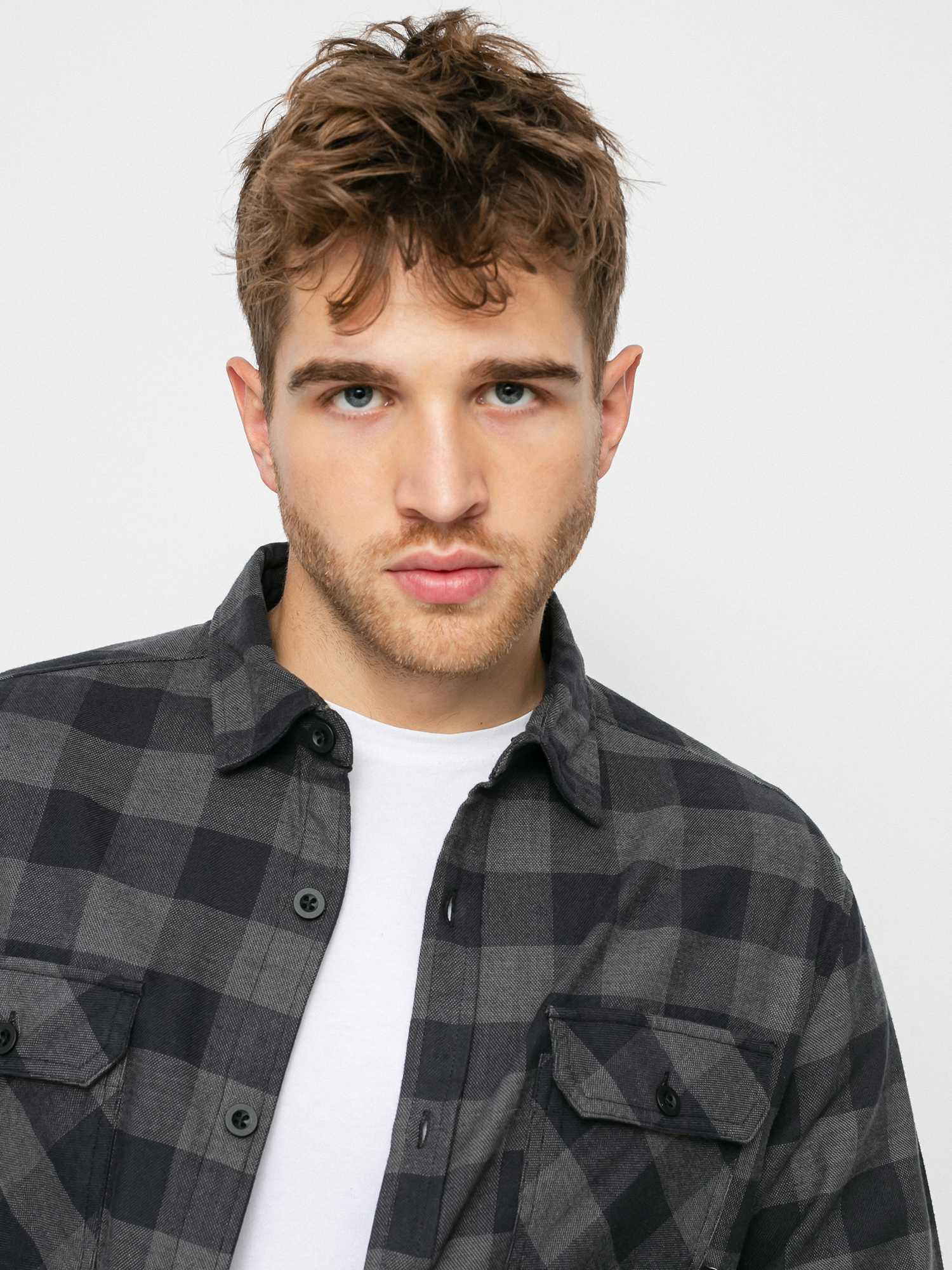 Koszula Burton Brighton Flannel (true black heather buffalo plaid)